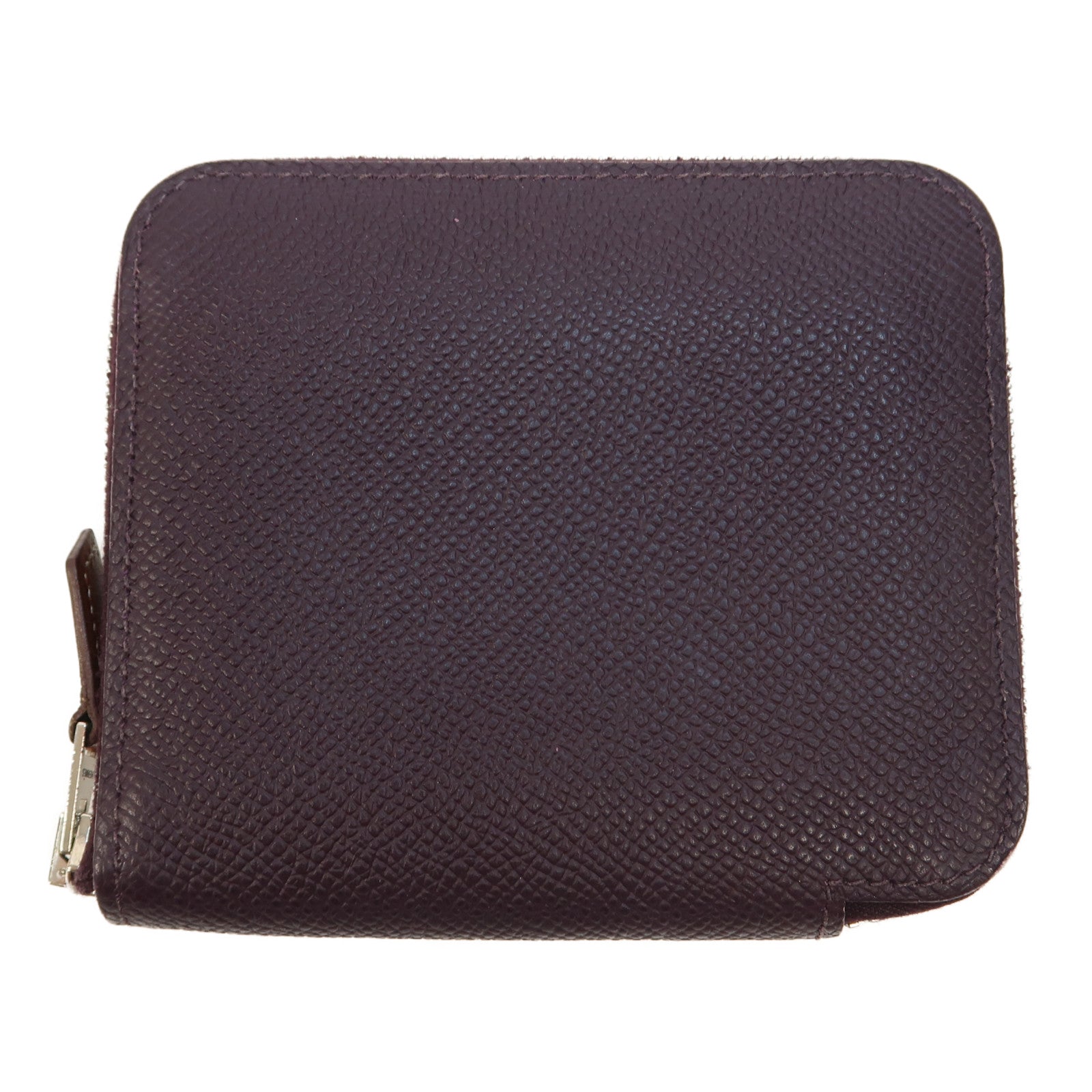 HERMES Epsom皮革Silk-In Compact Zipper Wallet銀扣錢包Cassis/暗紫色