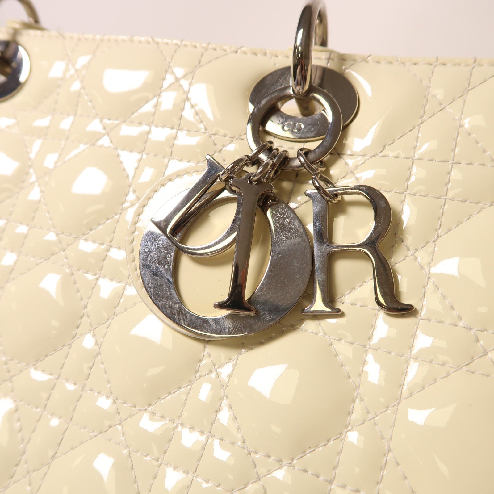 Dior 漆皮皮革Lady Dior Shoulder手挽肩背兩用袋