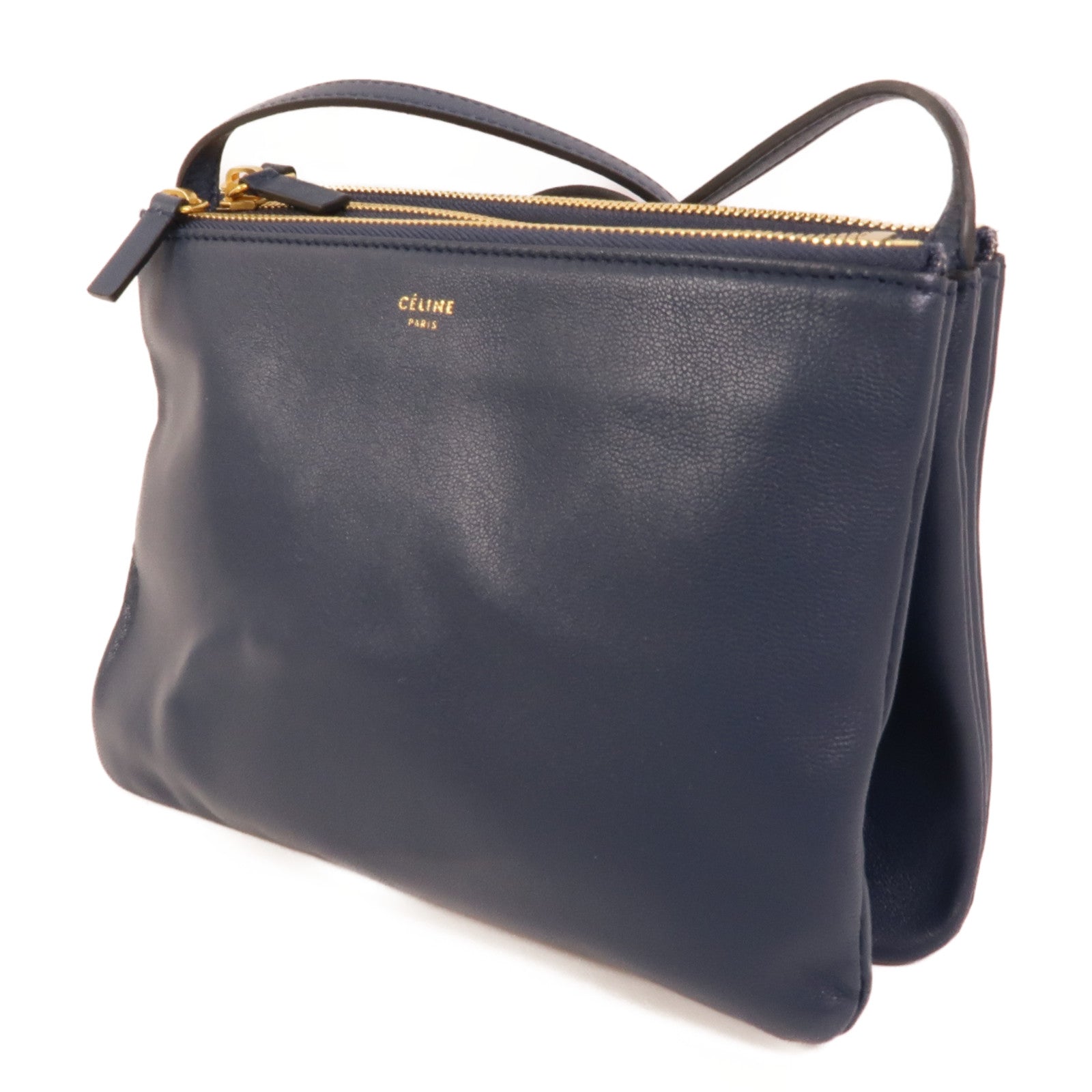 CELINE 羊皮皮革Trio Small肩背袋