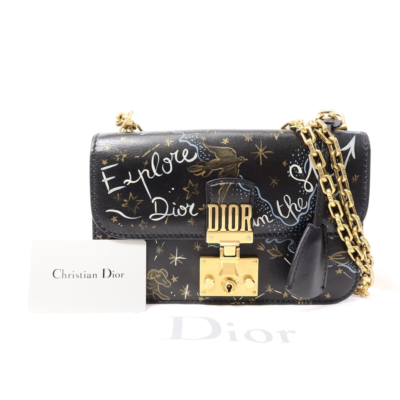 Dior 牛皮皮革Explore In The Sky Dior Addict鏈帶肩背袋