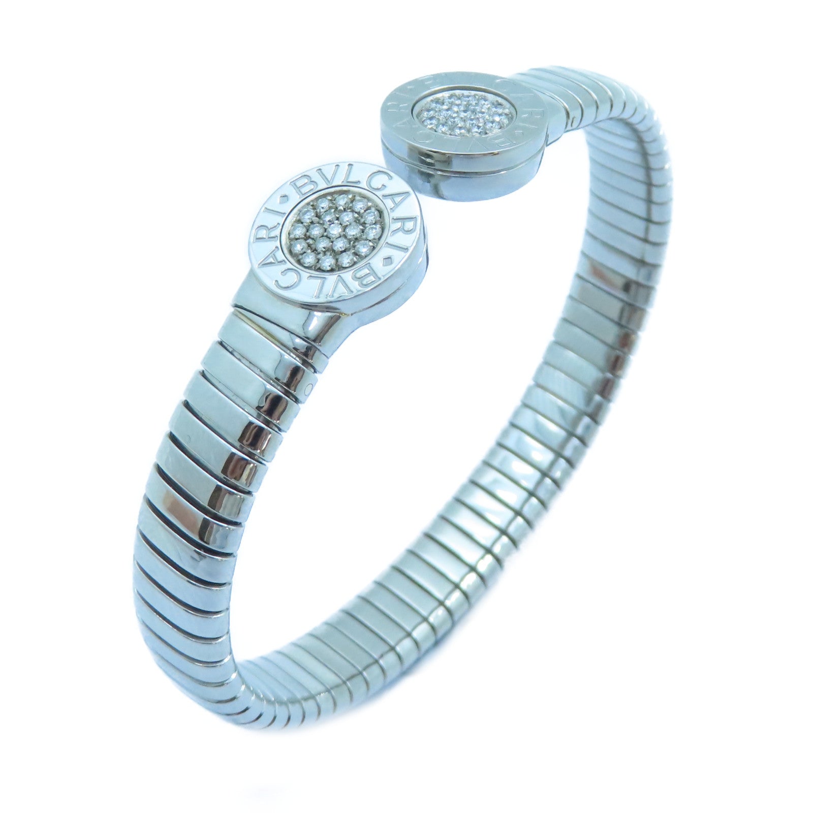 BVLGARI 不鏽鋼/鑽石Bvlgari Bvlgari Tubogas Diamond Bracelet手鐲