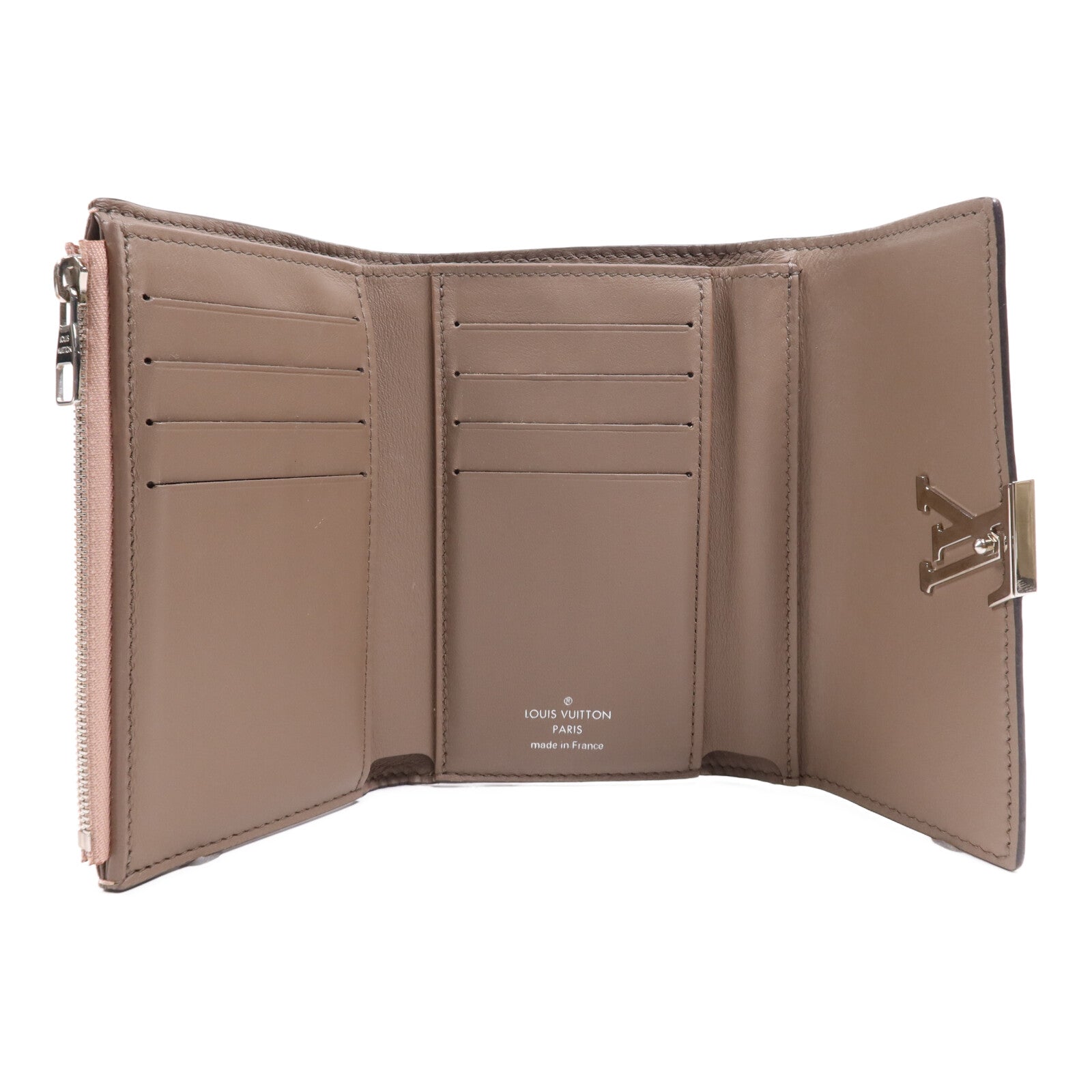 LOUIS VUITTON Taurillon皮革Capucines Compact銀扣錢包