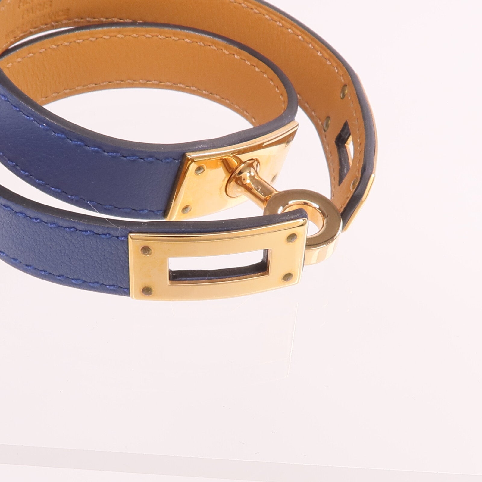 HERMES 【激減優惠】Swift皮革Kelly Double Tour Bracelet金扣手帶