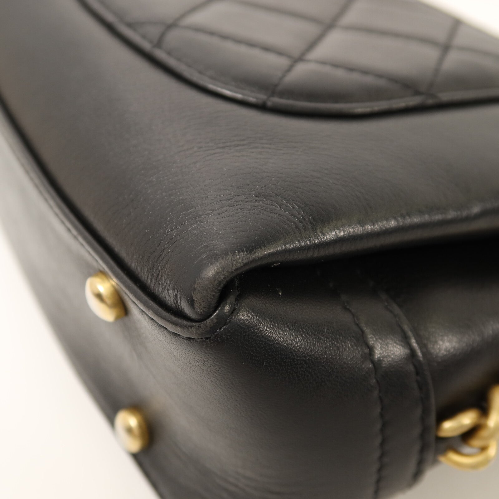 CHANEL 羊皮皮革Chain Shoulder金扣鏈帶肩背袋