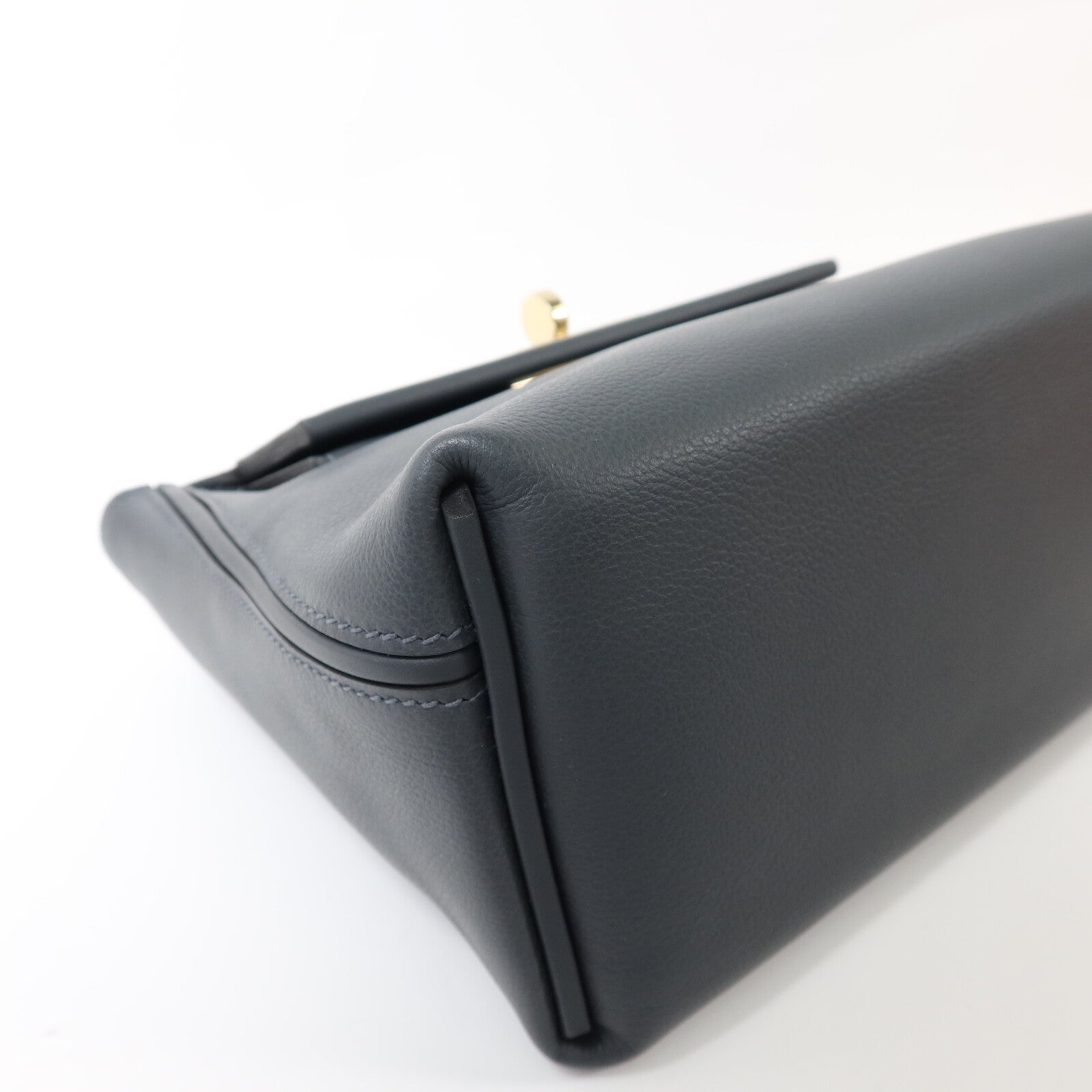 HERMES Swift皮革24/24 Mini金手扣手挽肩背兩用袋Gris Misty