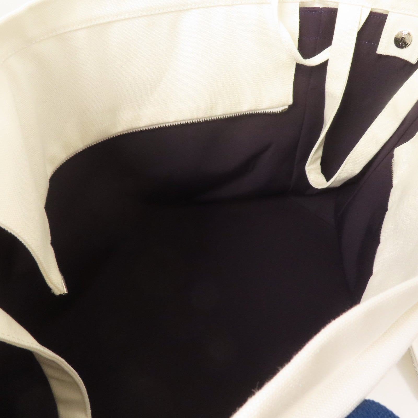 HERMES PHW Adada Tote Bag Canvas White