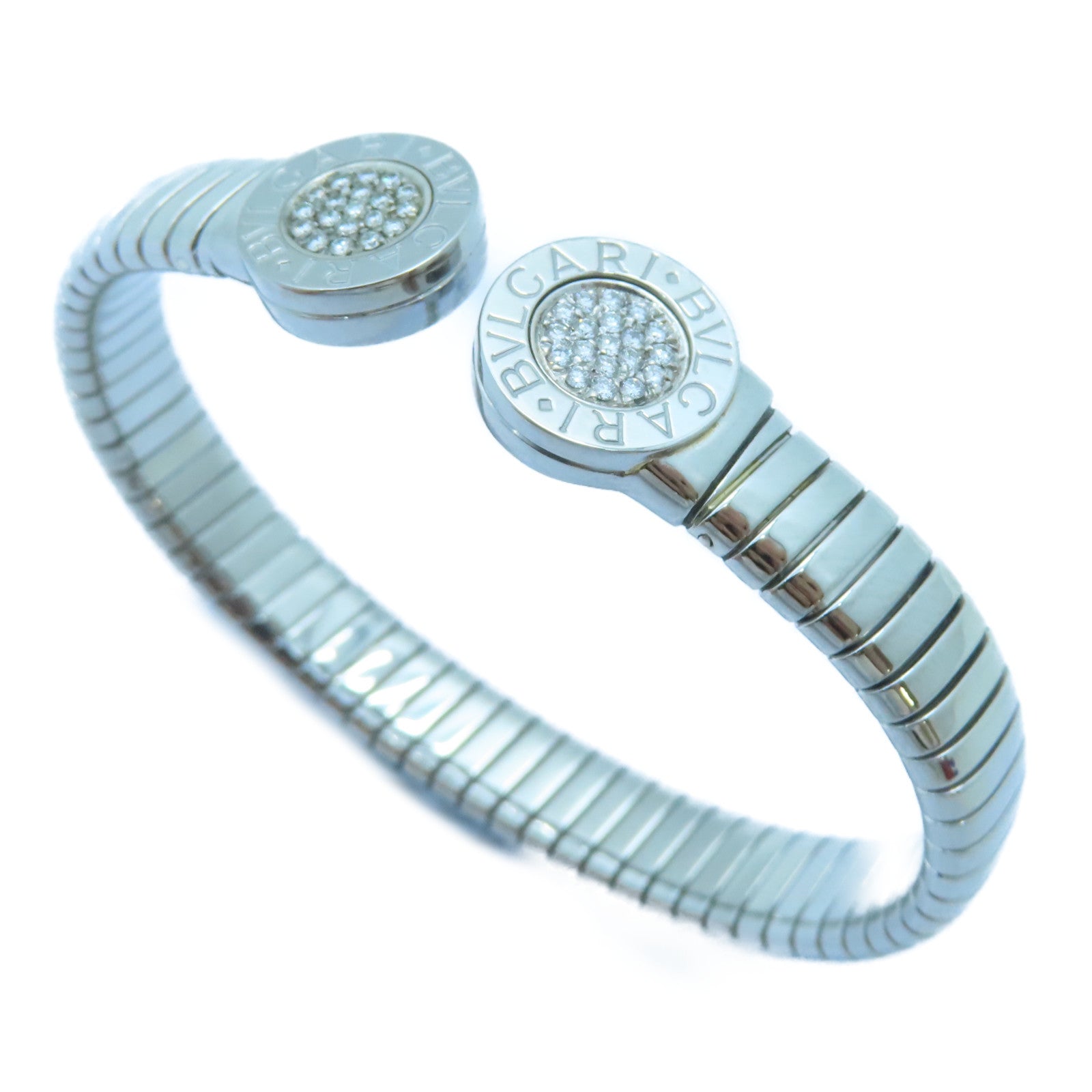 BVLGARI 不鏽鋼/鑽石Bvlgari Bvlgari Tubogas Diamond Bracelet手鐲