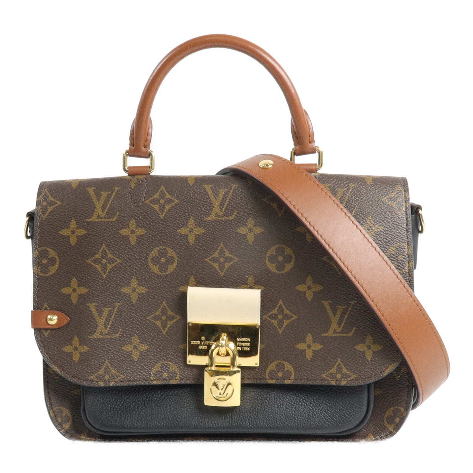 LOUIS VUITTON Monogram/牛皮皮革Vaugirard手挽肩背兩用袋