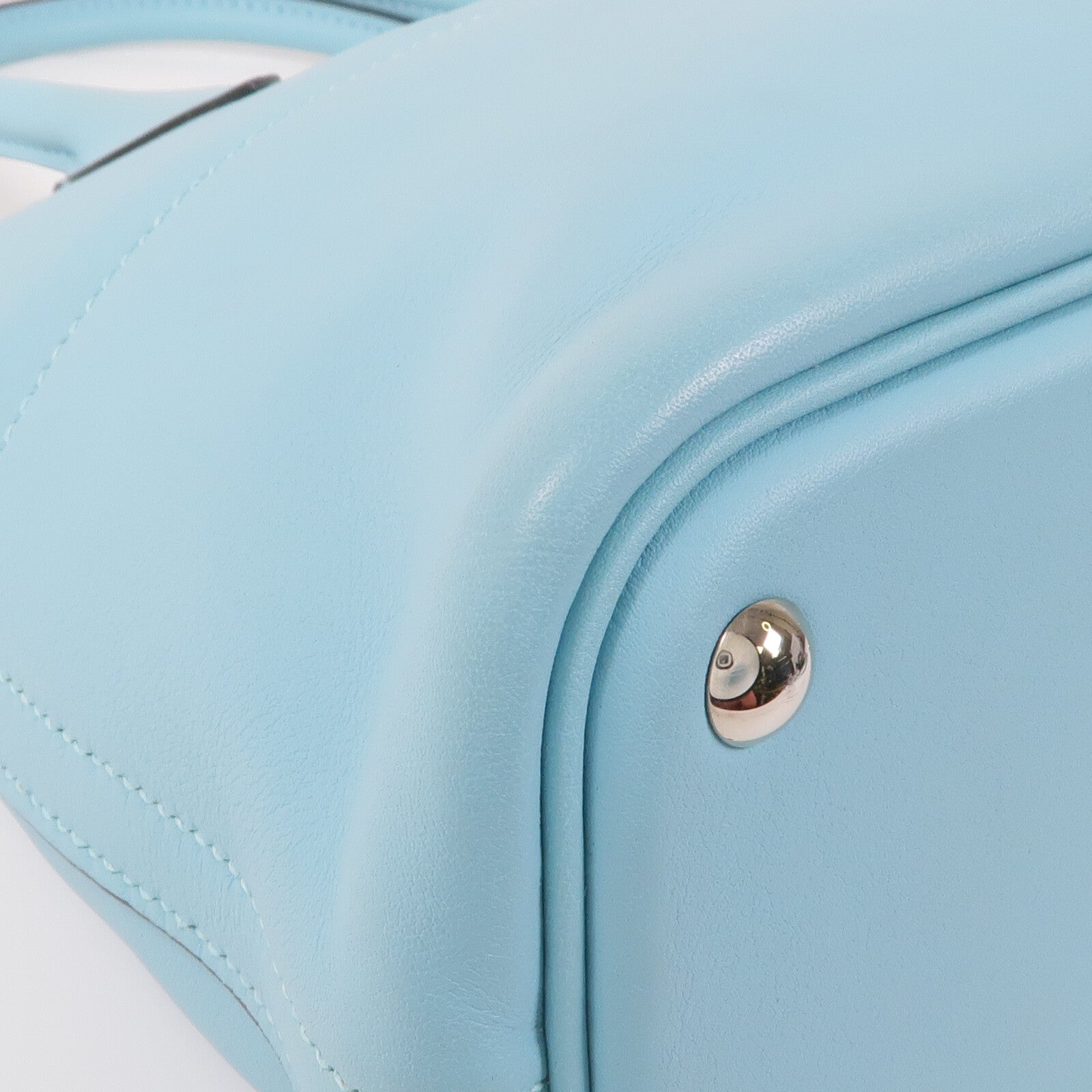 HERMES Swift皮革Bolide 27銀扣手挽肩背兩用袋Bleu Atoll