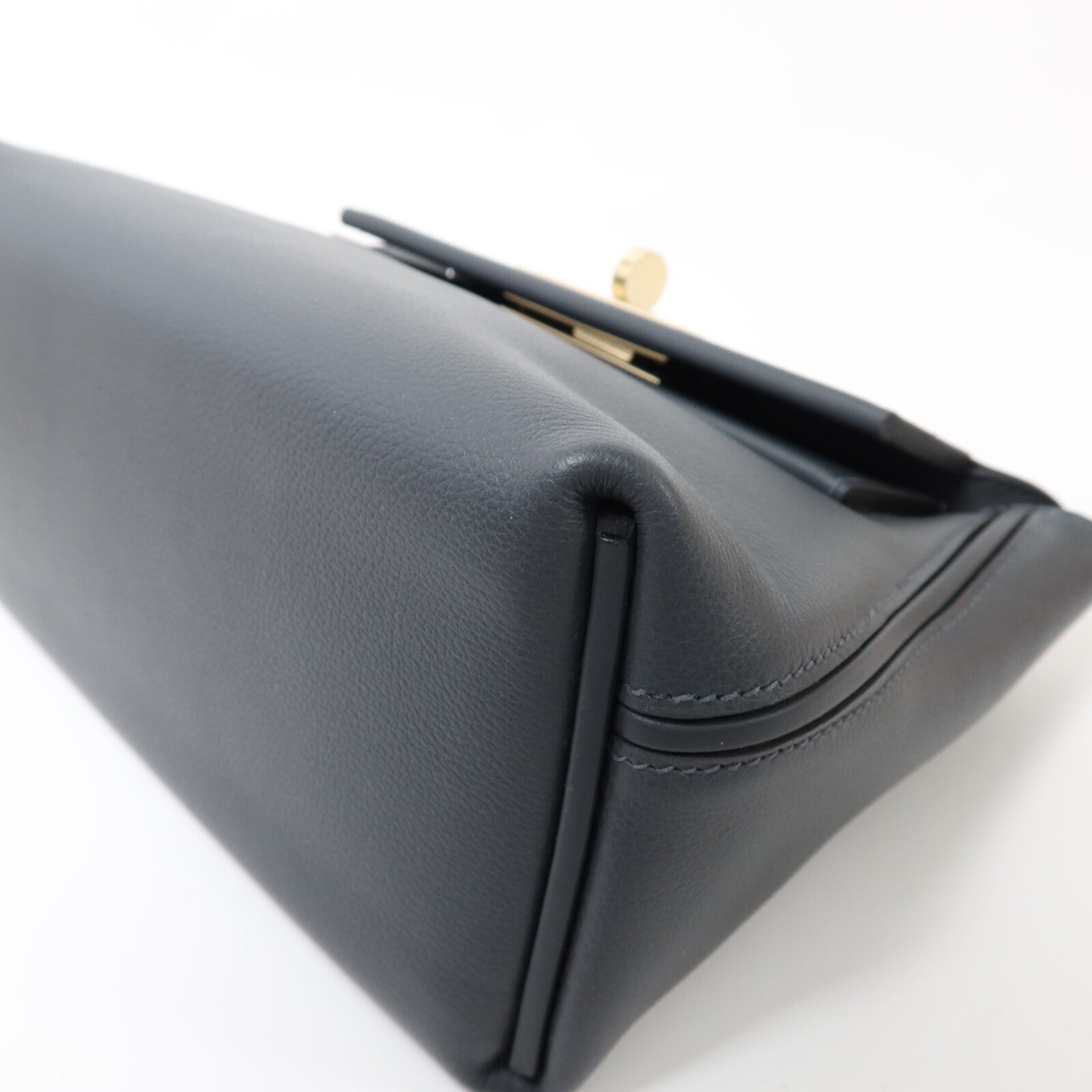 HERMES Swift皮革24/24 Mini金手扣手挽肩背兩用袋Gris Misty