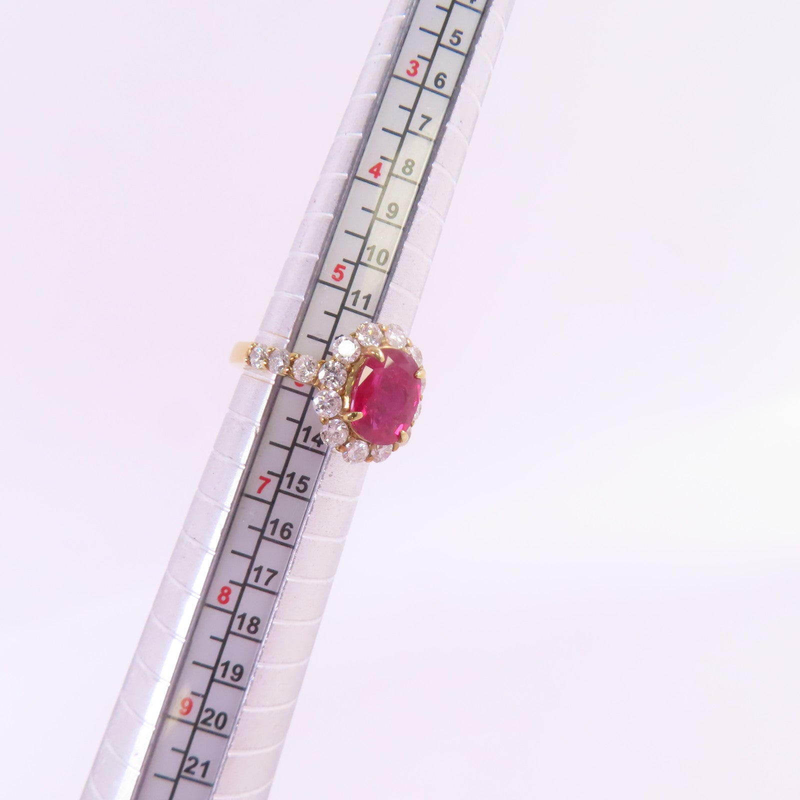 JEWELRY 【激減優惠】18K黃金/紅寶石/鑽石Ruby Diamond Ring戒指US#5.75