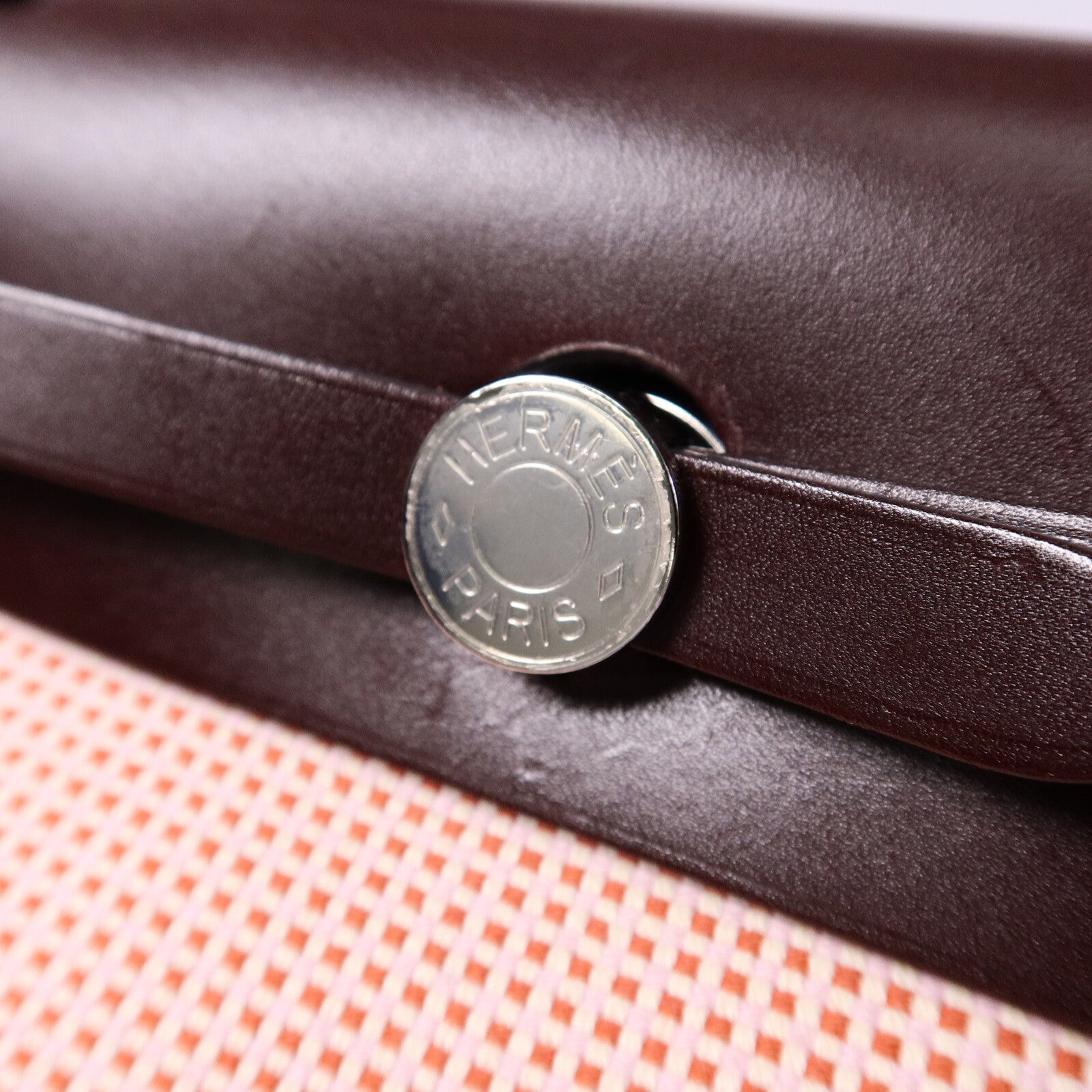 HERMES 帆布Herbag 31手挽肩背兩用袋Rouge Sellier