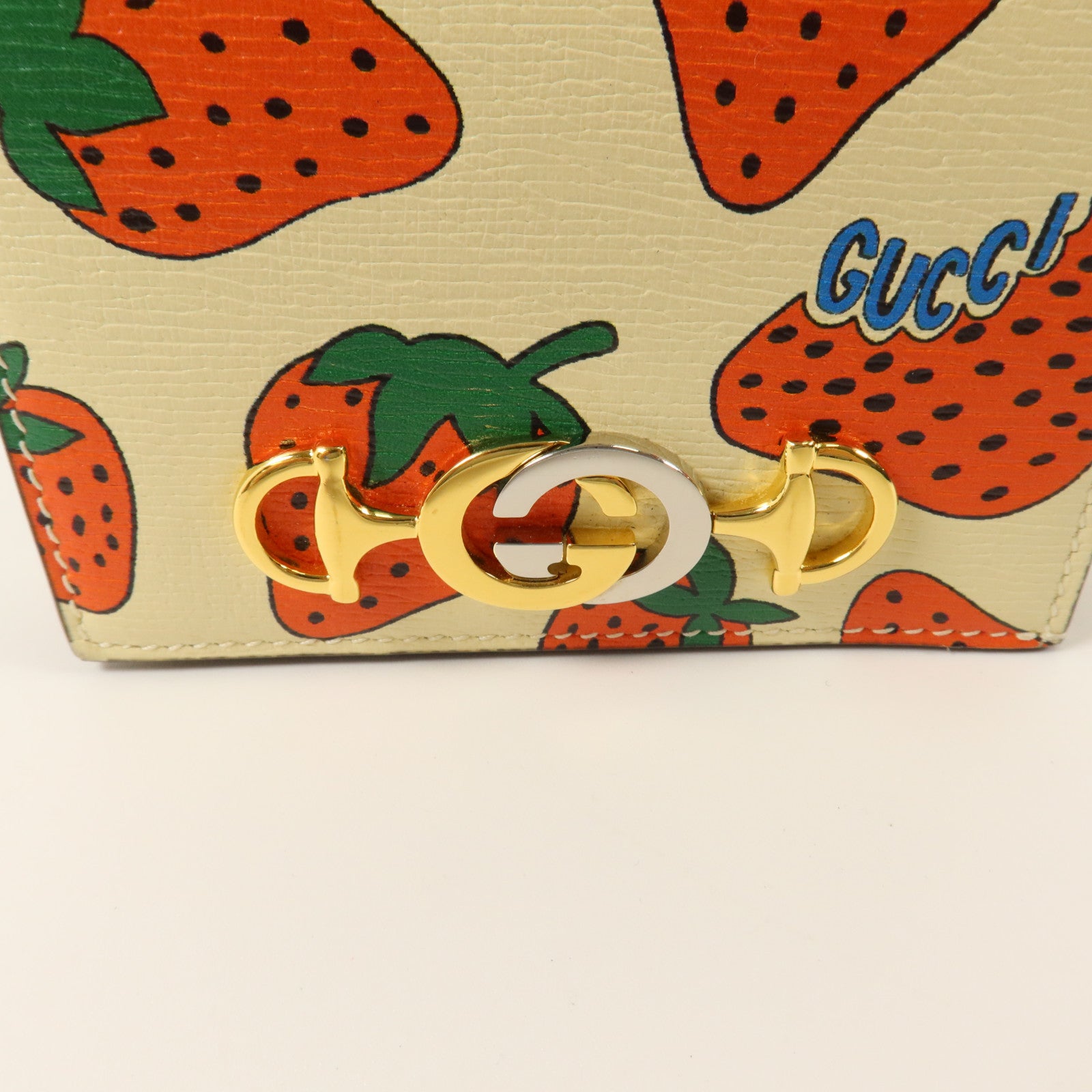 GUCCI 牛皮皮革Zumi Card Case Wallet金扣卡片套