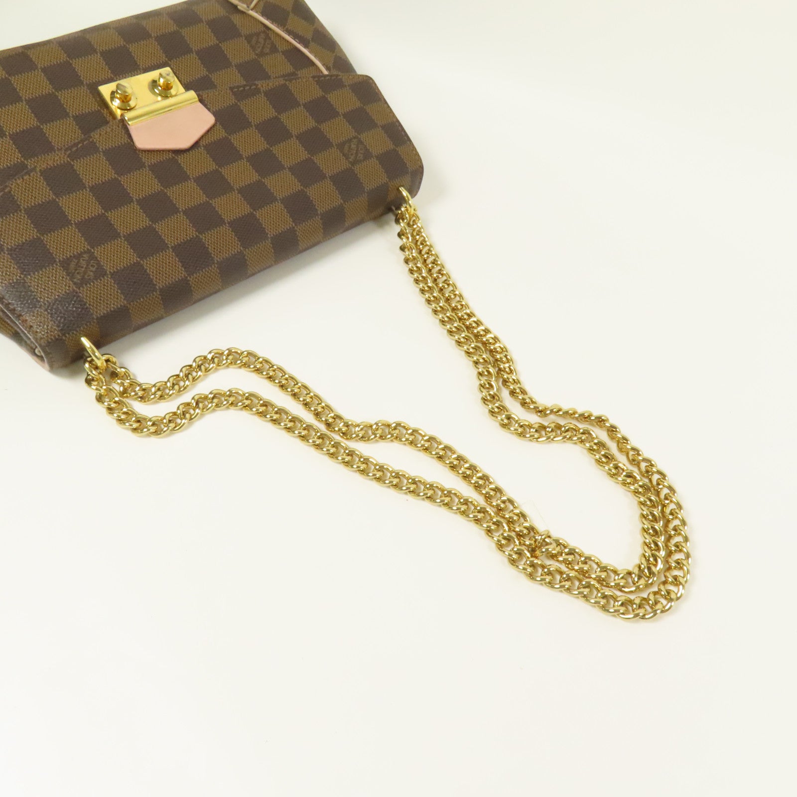 LOUIS VUITTON Damier Caissa金扣肩背袋