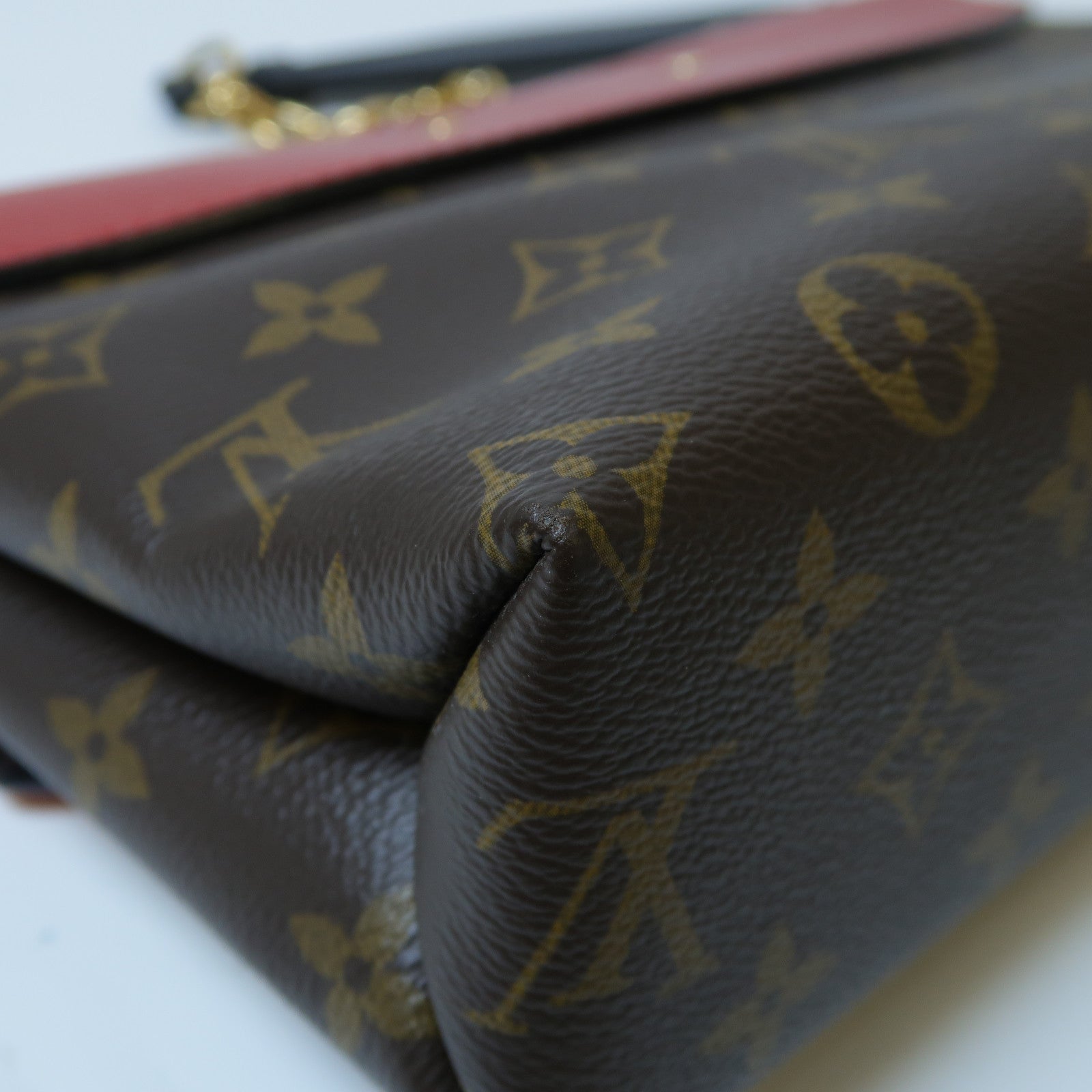 LOUIS VUITTON 【激減優惠】Monogram Saint Placide Chain Shoulder Bag金扣鏈帶肩背袋啡色/紅色