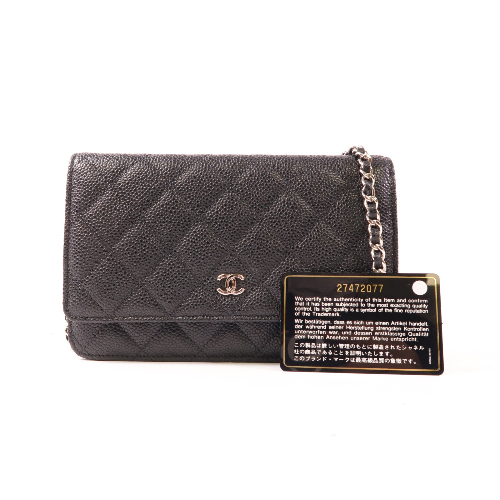 CHANEL 牛皮皮革WOC Wallet On Chain銀扣鏈帶肩背袋