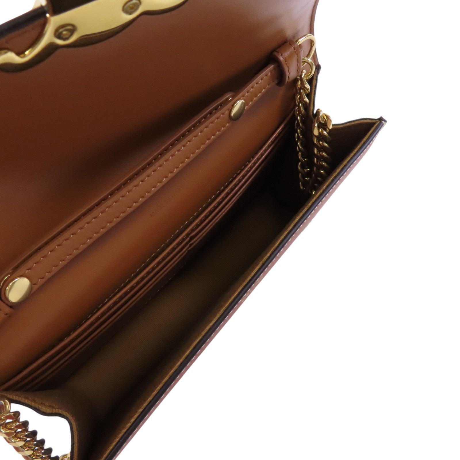 CELINE Triomphe帆布Margo金扣鏈帶肩背袋