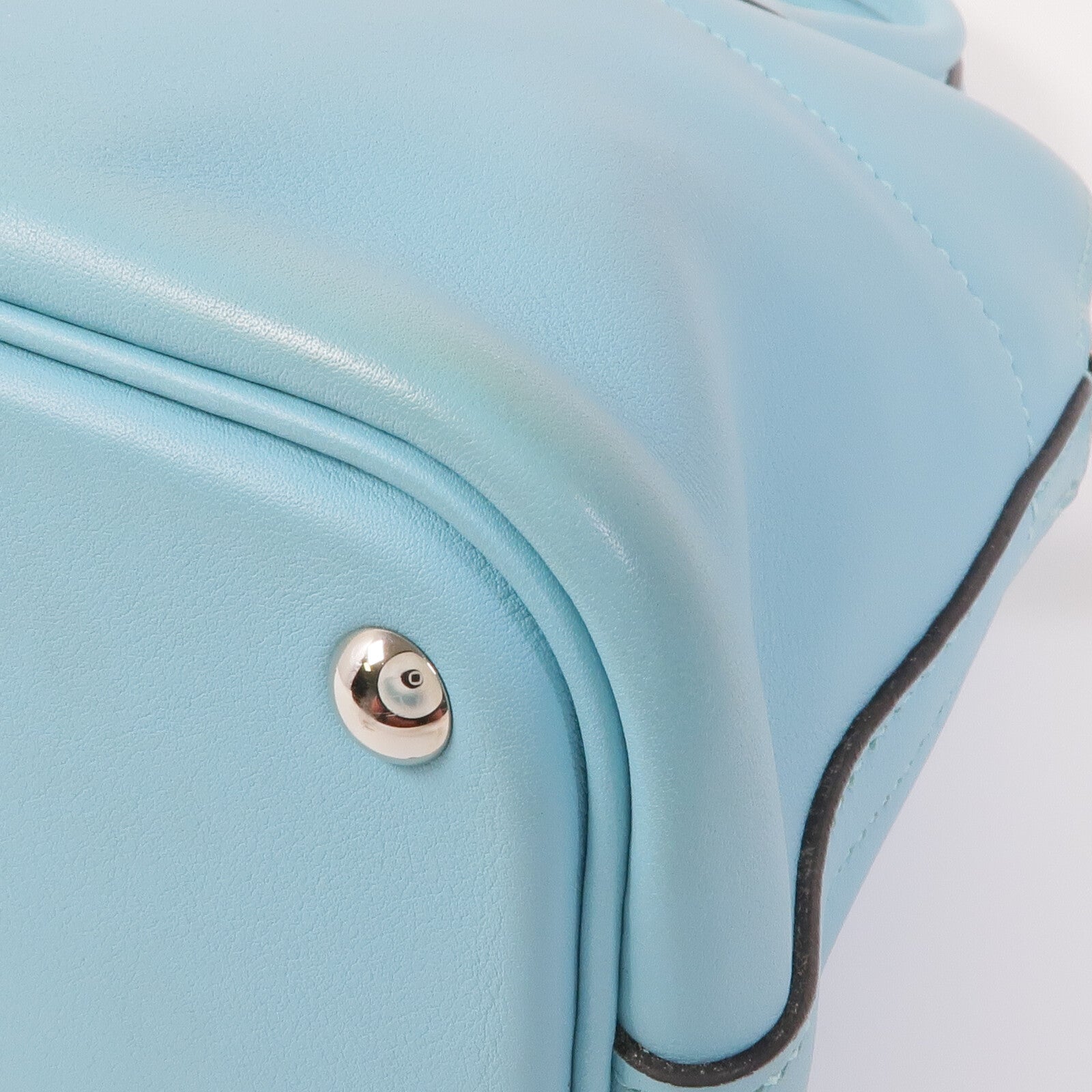 HERMES Swift皮革Bolide 27銀扣手挽肩背兩用袋Bleu Atoll