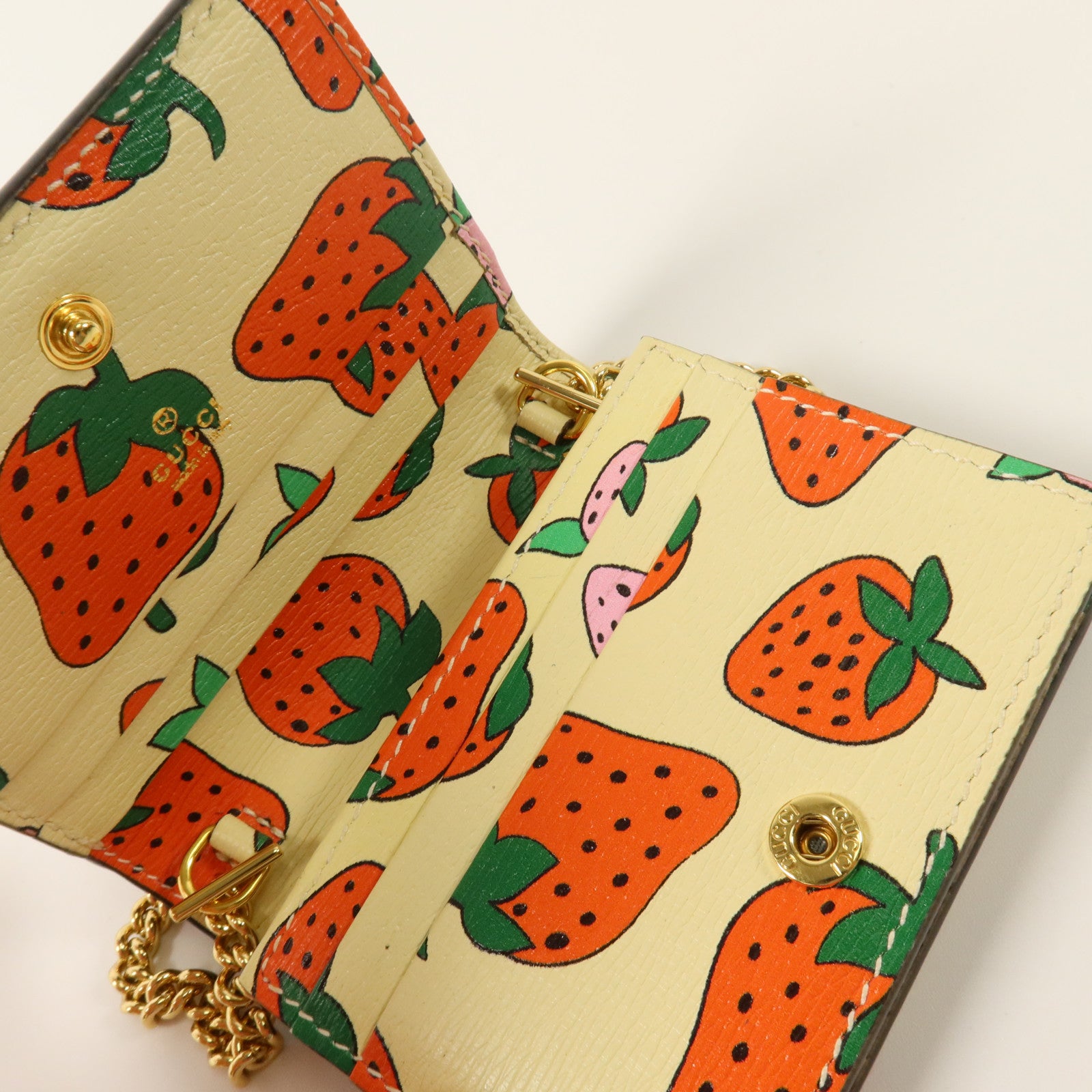 GUCCI 牛皮皮革Zumi Card Case Wallet金扣卡片套