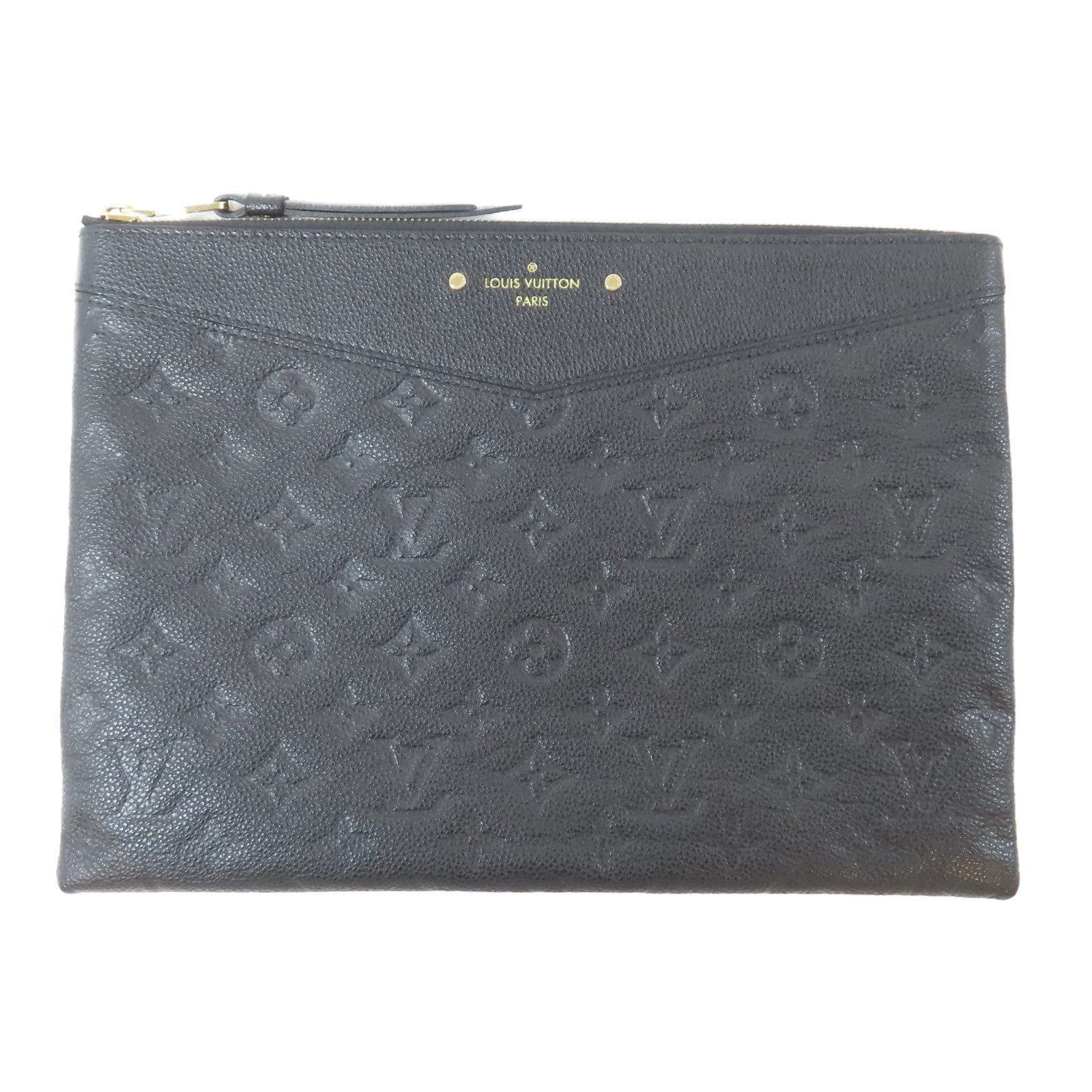 LOUIS VUITTON Monogram Empreinte Daily Pouch金扣手拿包黑色
