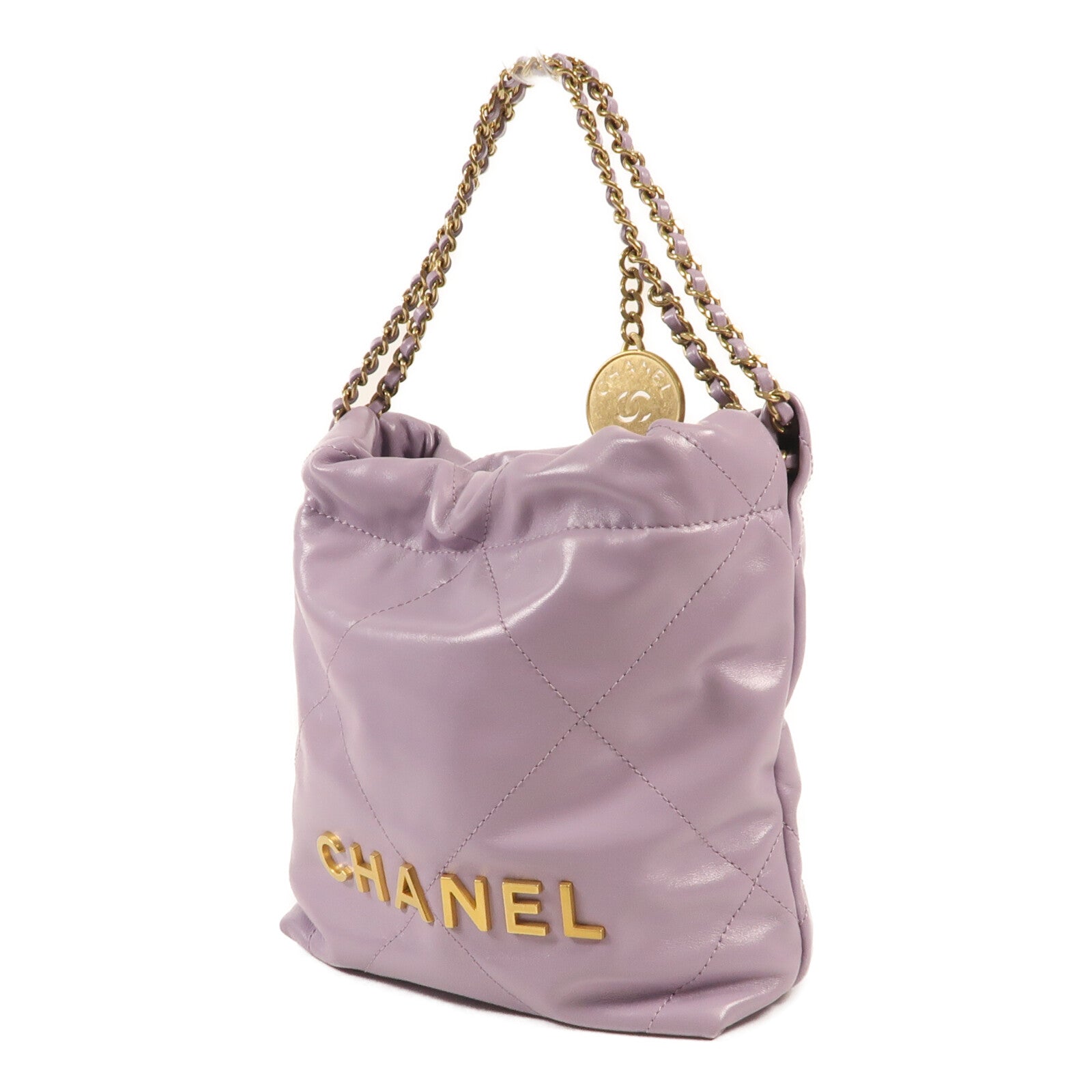 CHANEL 牛皮皮革Chanel 22 Mini鏈帶肩背袋