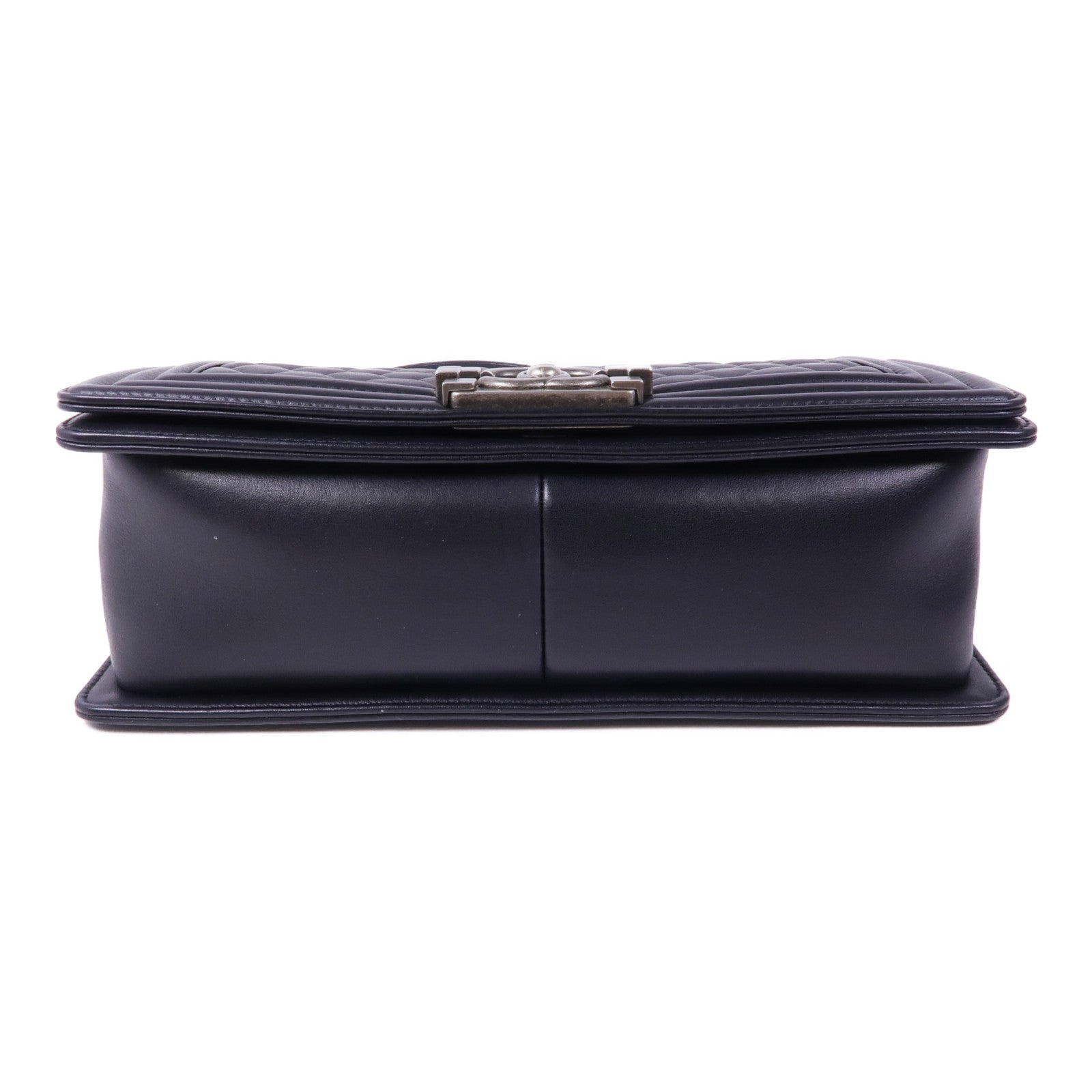 CHANEL 羊皮皮革Boy 25銀扣鏈帶肩背袋