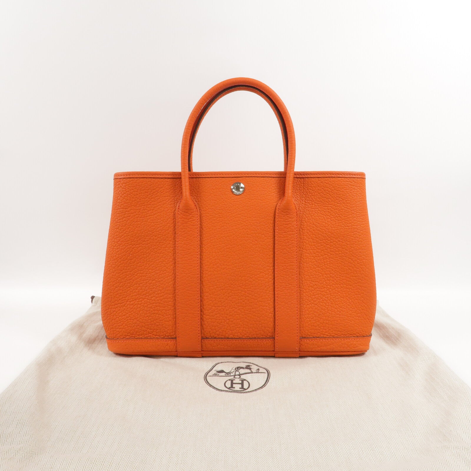 HERMES Negonda皮革Garden Party TPM手挽袋Orange H