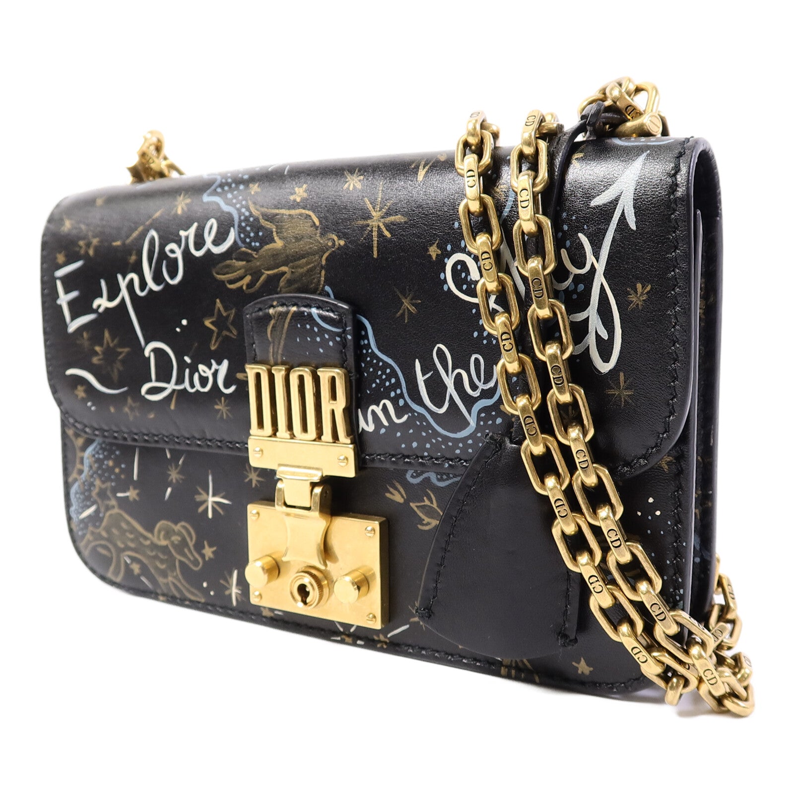 Dior 牛皮皮革Explore In The Sky Dior Addict鏈帶肩背袋