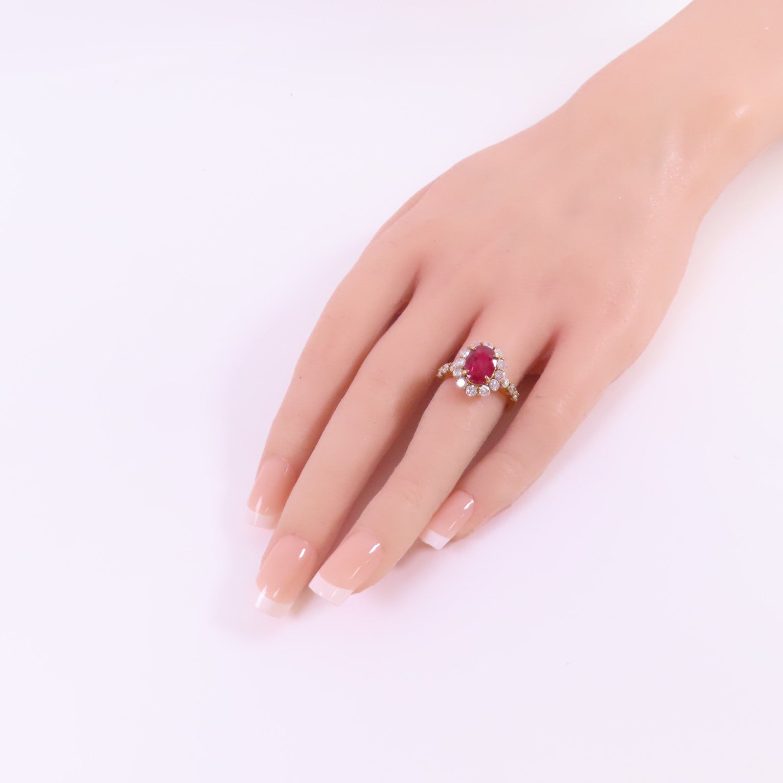 JEWELRY 【激減優惠】18K黃金/紅寶石/鑽石Ruby Diamond Ring戒指US#5.75