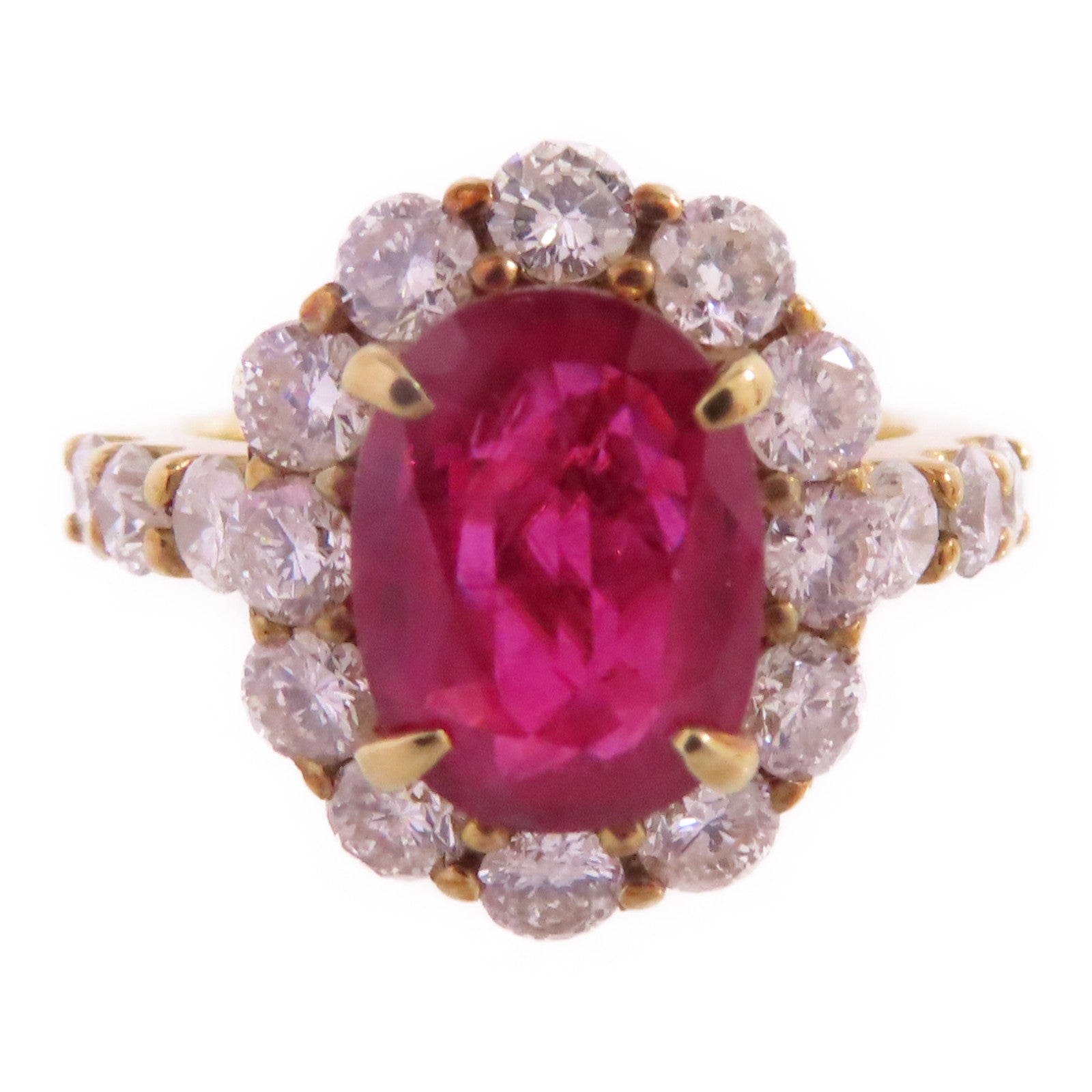 JEWELRY 【激減優惠】18K黃金/紅寶石/鑽石Ruby Diamond Ring戒指US#5.75