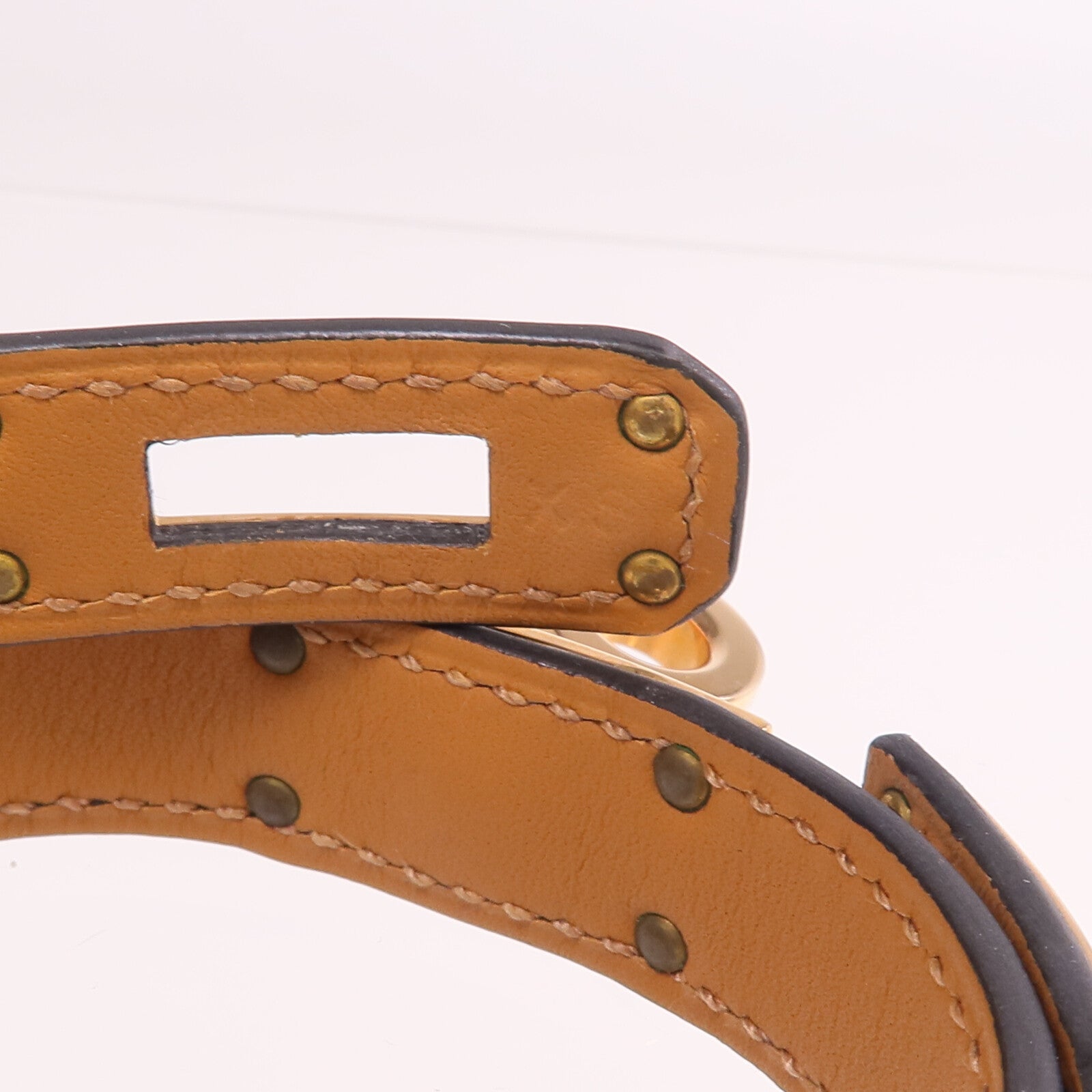 HERMES 【激減優惠】Swift皮革Kelly Double Tour Bracelet金扣手帶