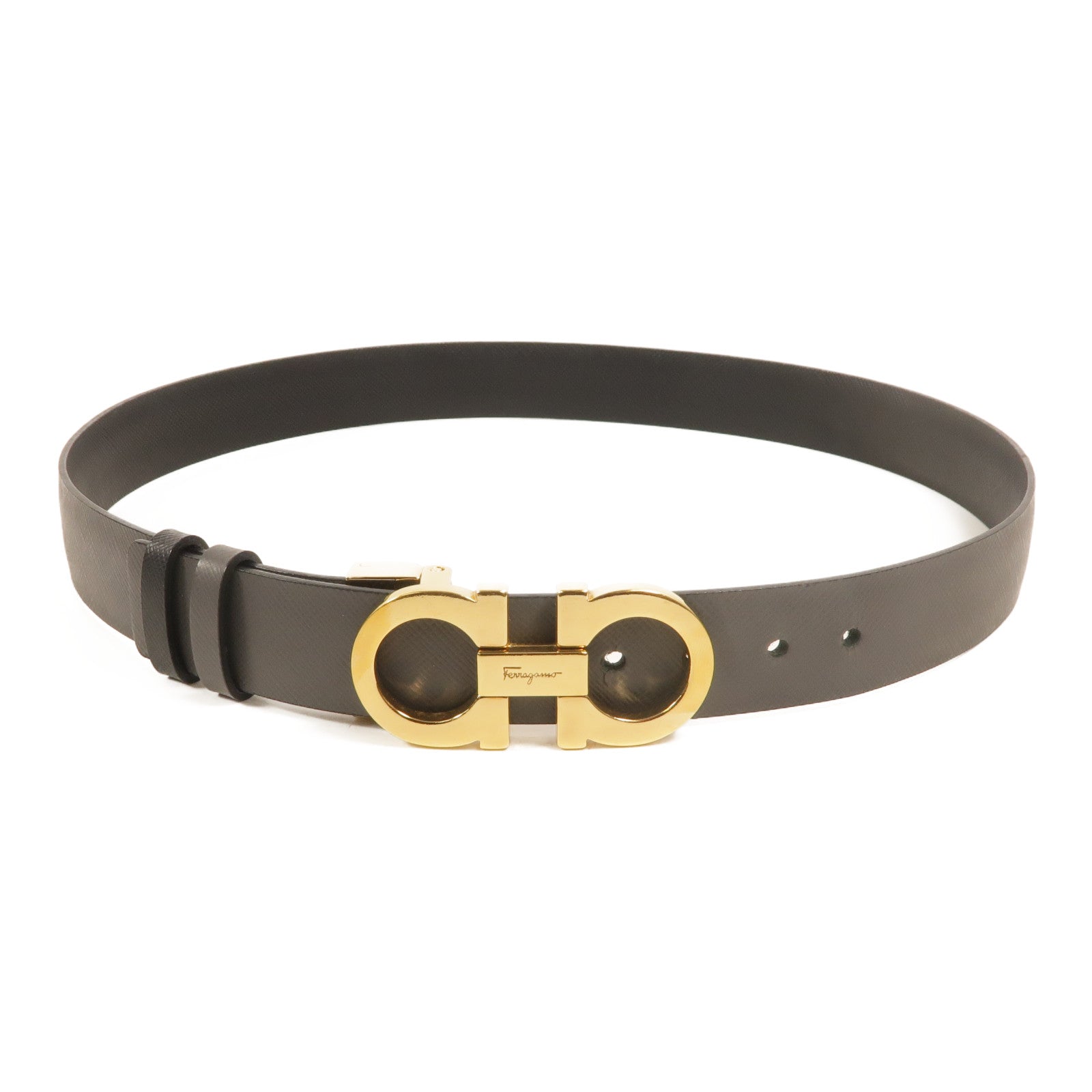 Salvatore Ferragamo 牛皮皮革Reversible Gancini Belt皮帶