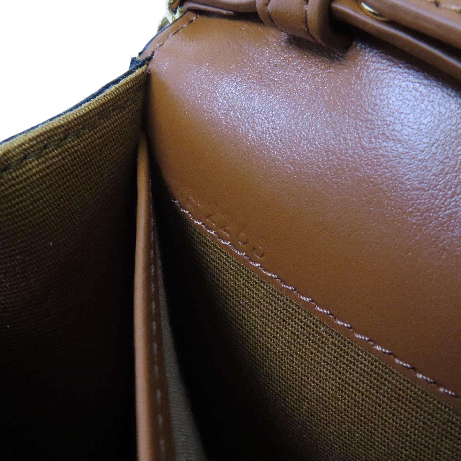 CELINE Triomphe帆布Margo金扣鏈帶肩背袋