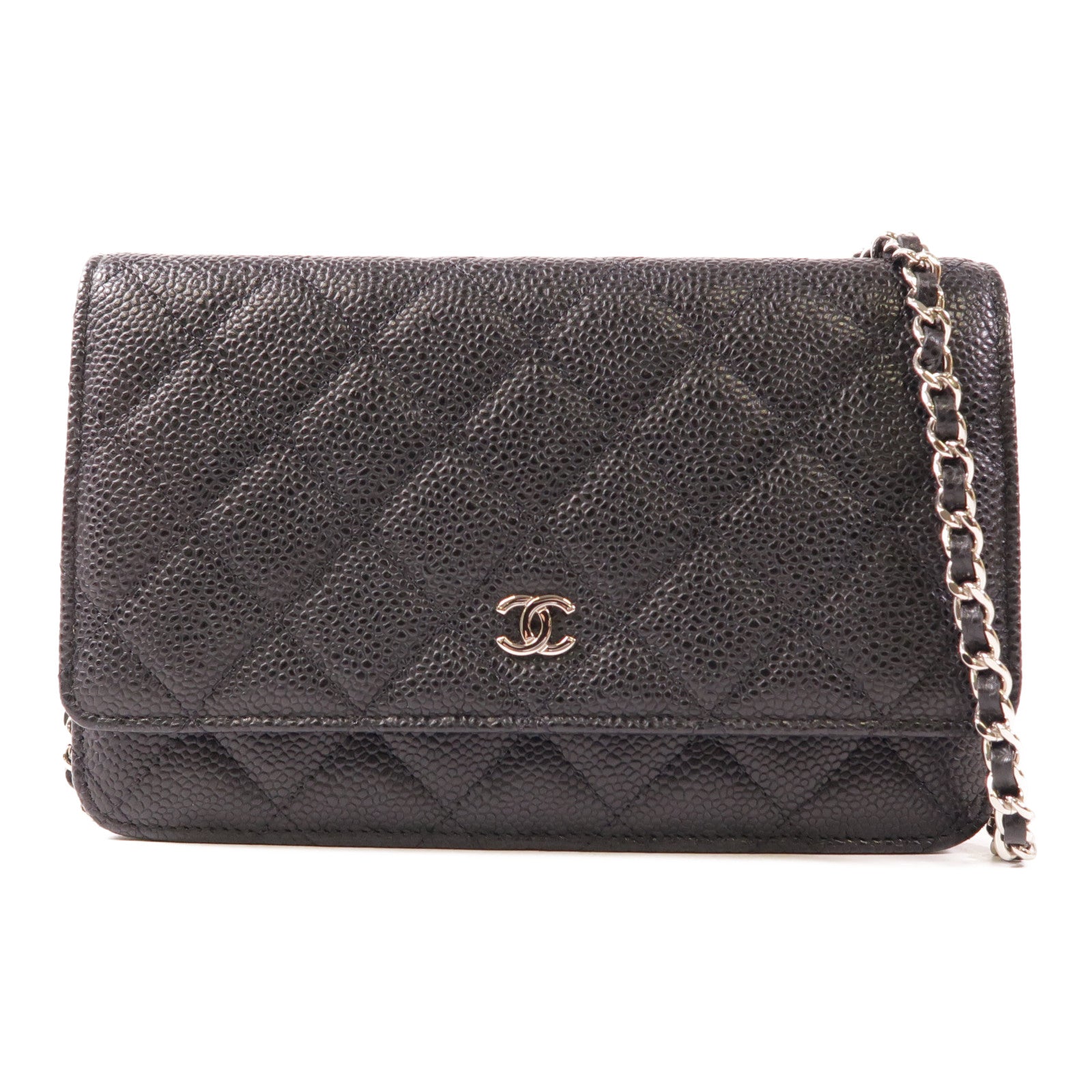 CHANEL 牛皮皮革WOC Wallet On Chain銀扣鏈帶肩背袋