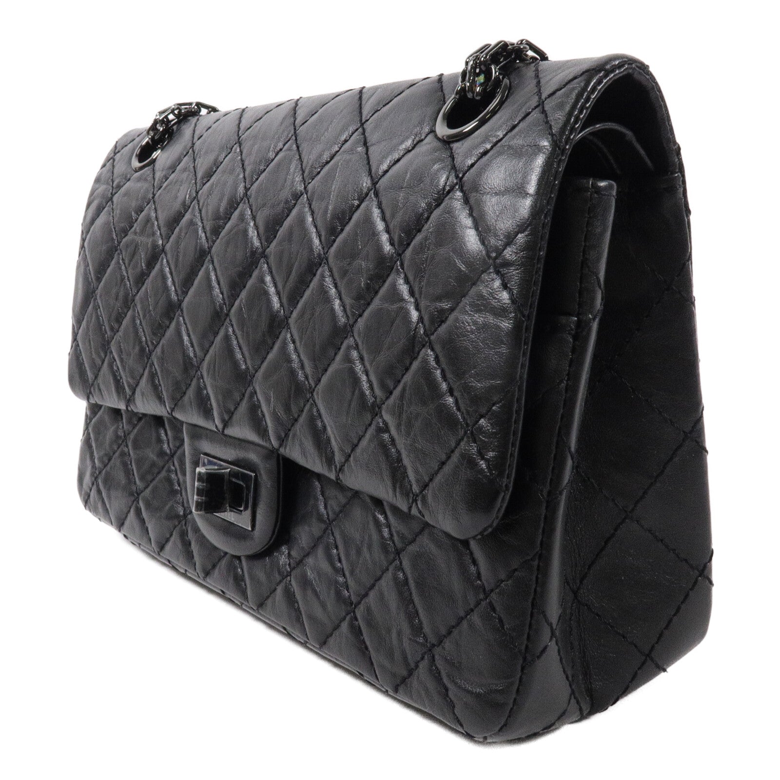 CHANEL 牛皮皮革2.55 Reissue Flap鏈帶肩背袋
