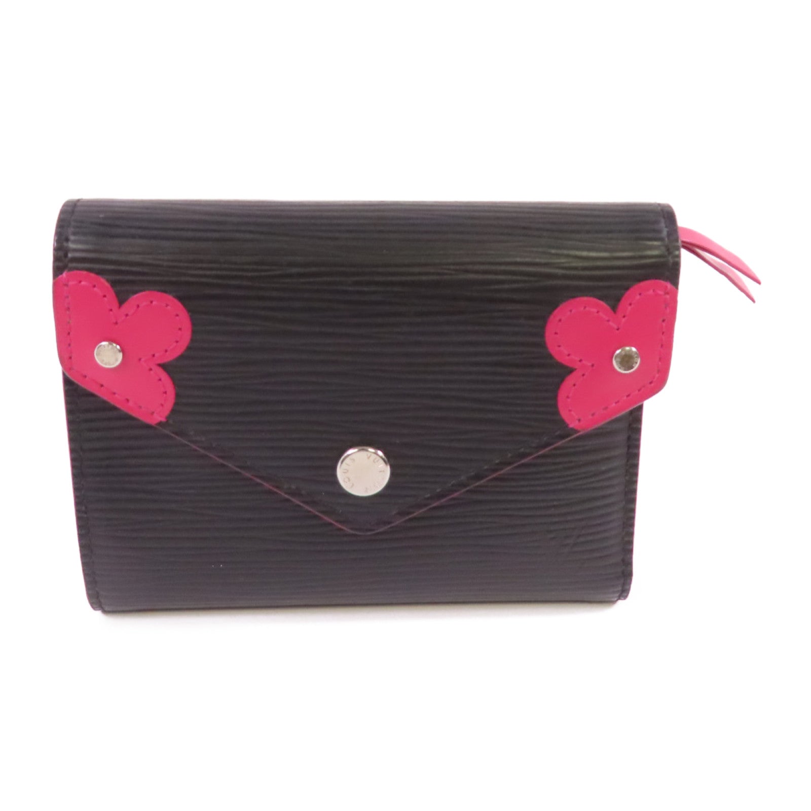 LOUIS VUITTON Epi Leather Victorine Small Wallet銀扣短錢包黑色/粉紅色