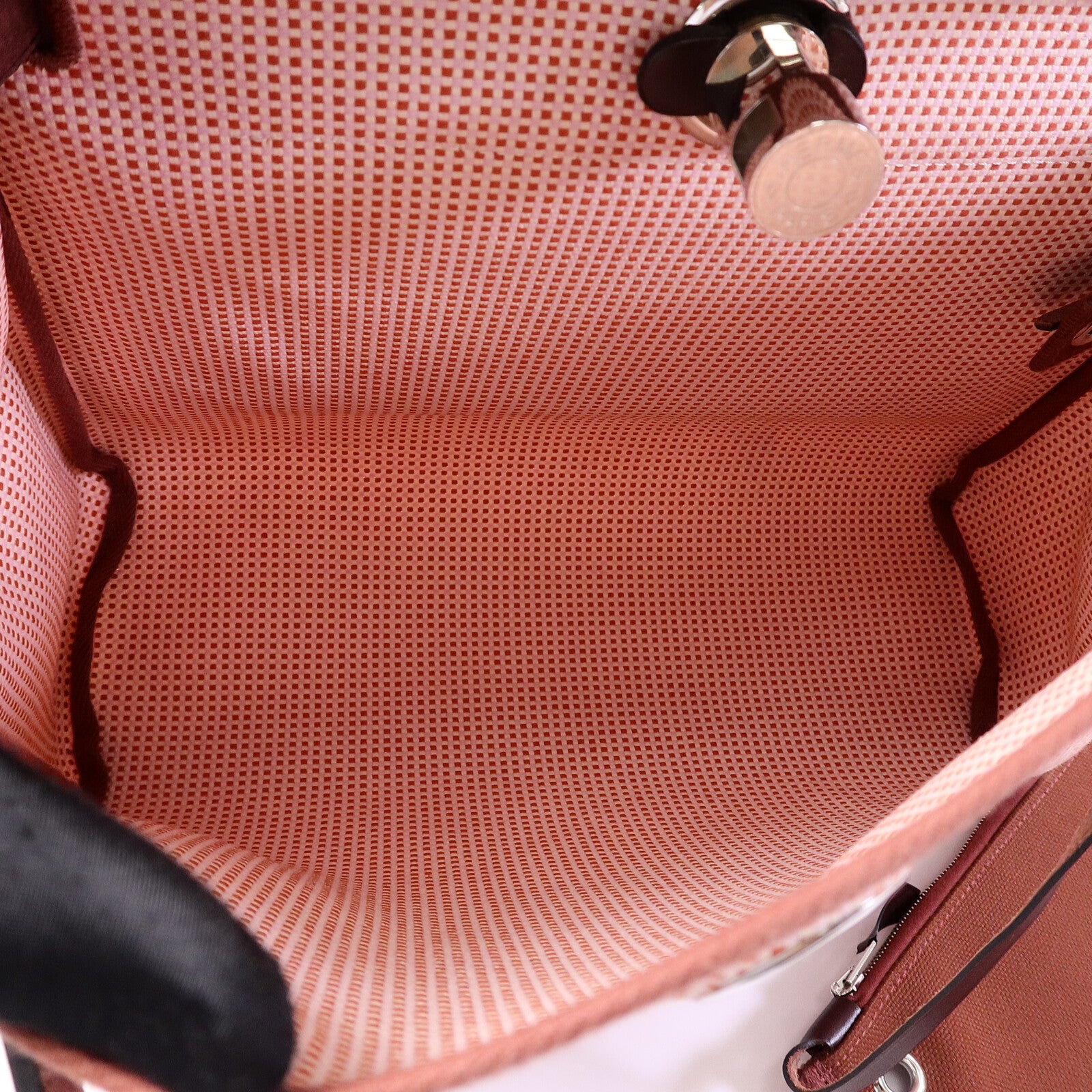 HERMES 帆布Herbag 31手挽肩背兩用袋Rouge Sellier