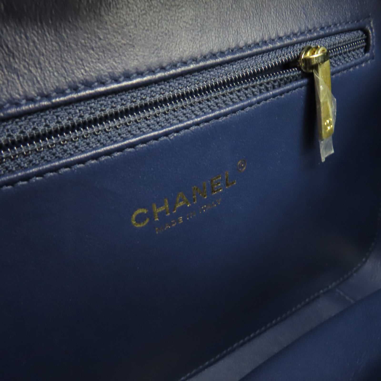 CHANEL 【激減優惠】斜紋軟呢/蛇皮皮革Vanity Case Medium 2Way Shoulder Bag金扣鏈帶手挽肩背兩用袋深藍色