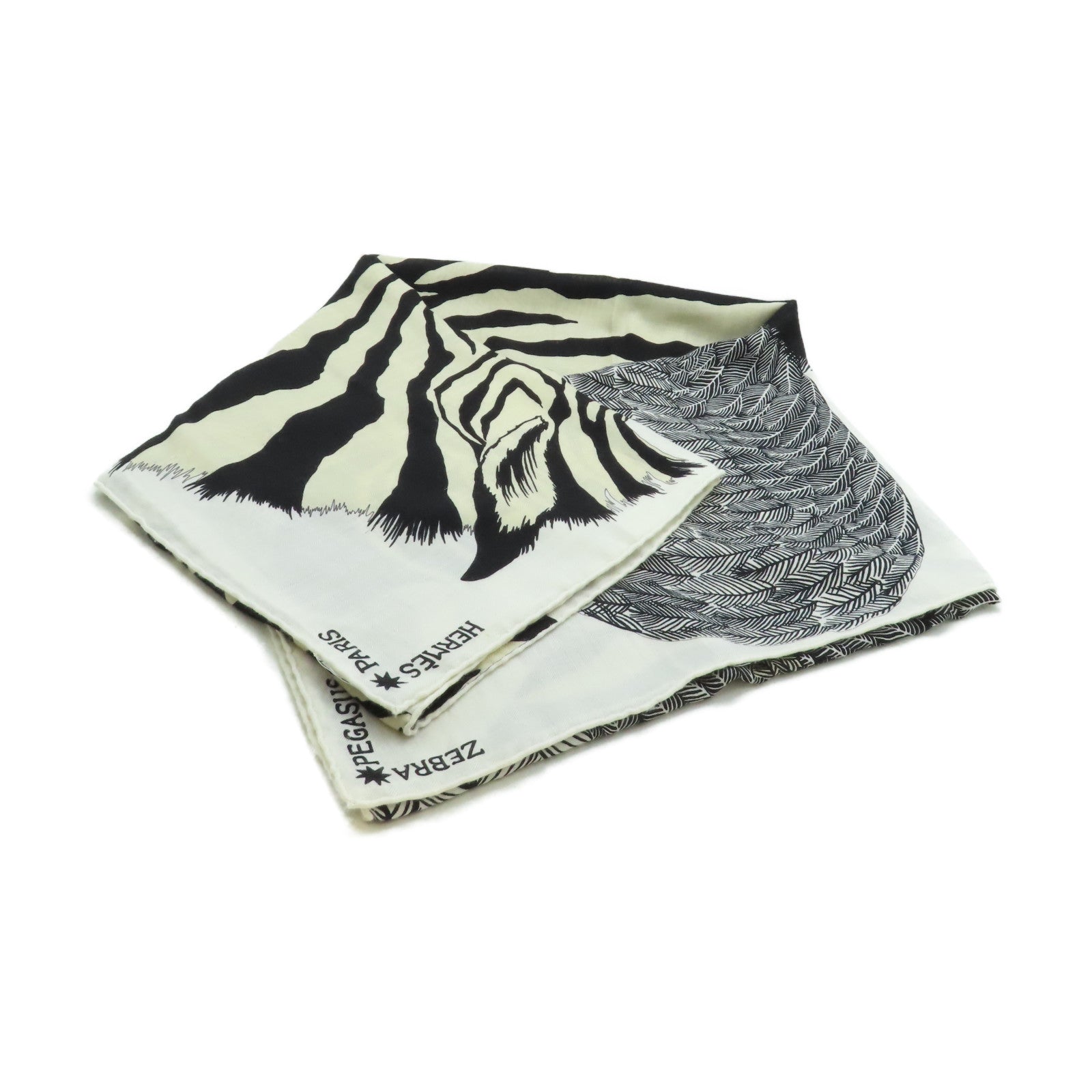 HERMES 【激減優惠】羊絨/絲質Scarf圍巾白色/深藍色