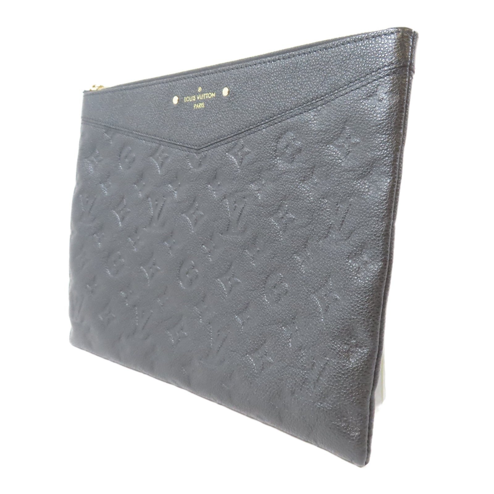 LOUIS VUITTON Monogram Empreinte Daily Pouch金扣手拿包黑色