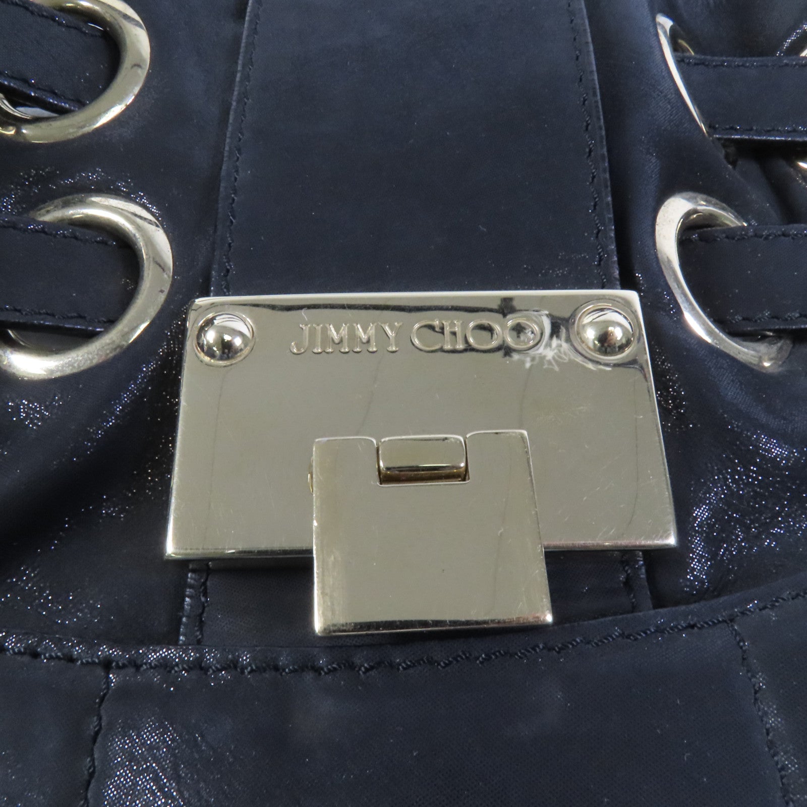 JIMMY CHOO 皮革Ramona Bag金扣肩背袋