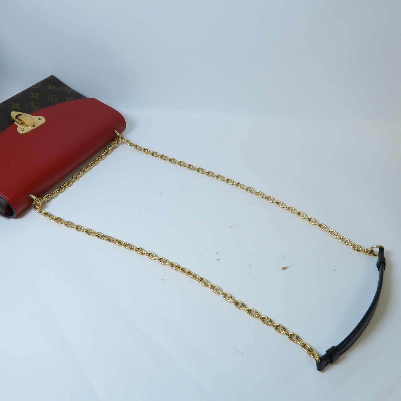 LOUIS VUITTON 【激減優惠】Monogram Saint Placide Chain Shoulder Bag金扣鏈帶肩背袋啡色/紅色