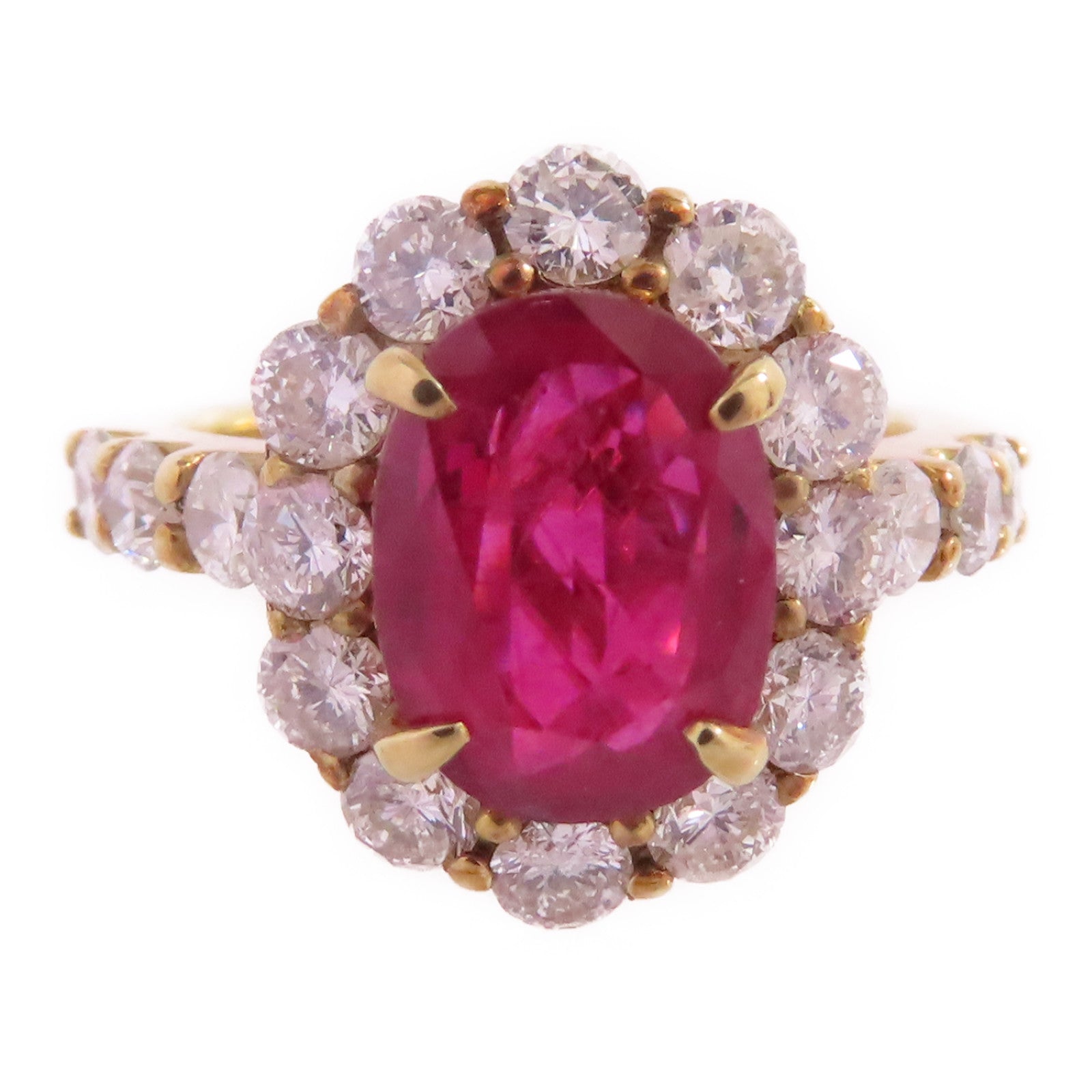 JEWELRY 【激減優惠】18K黃金/紅寶石/鑽石Ruby Diamond Ring戒指US#5.75