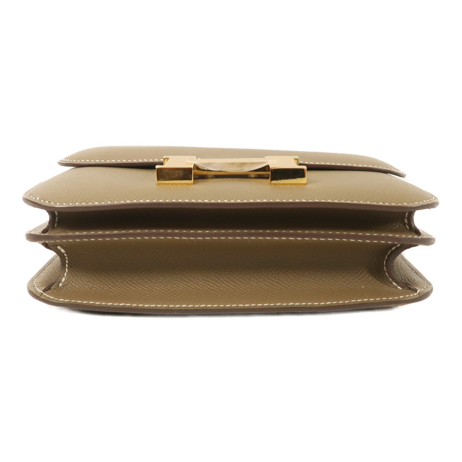 HERMES Epsom皮革Constance Mini肩背袋Etoupe