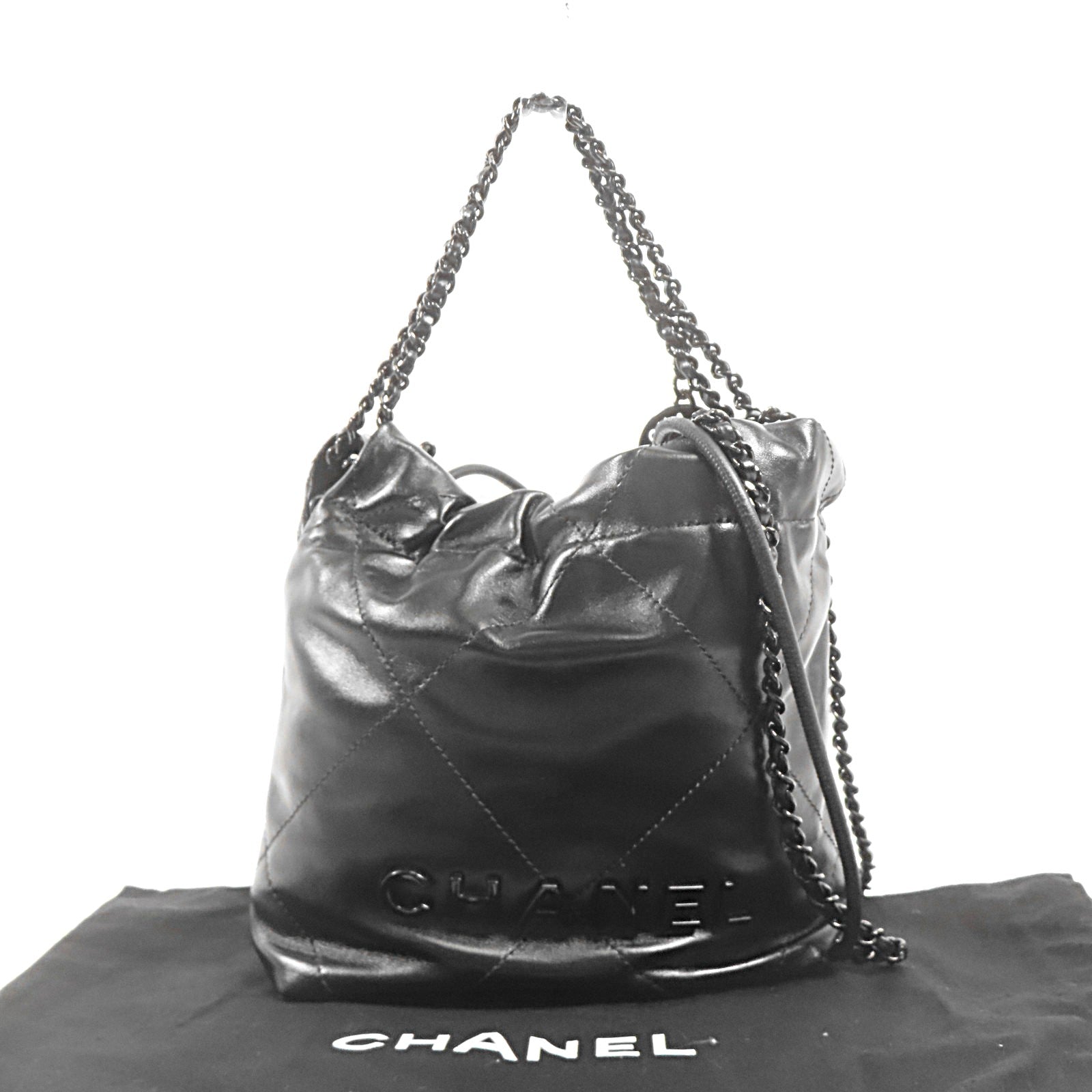 CHANEL 牛皮皮革Mini 22手挽肩背兩用袋