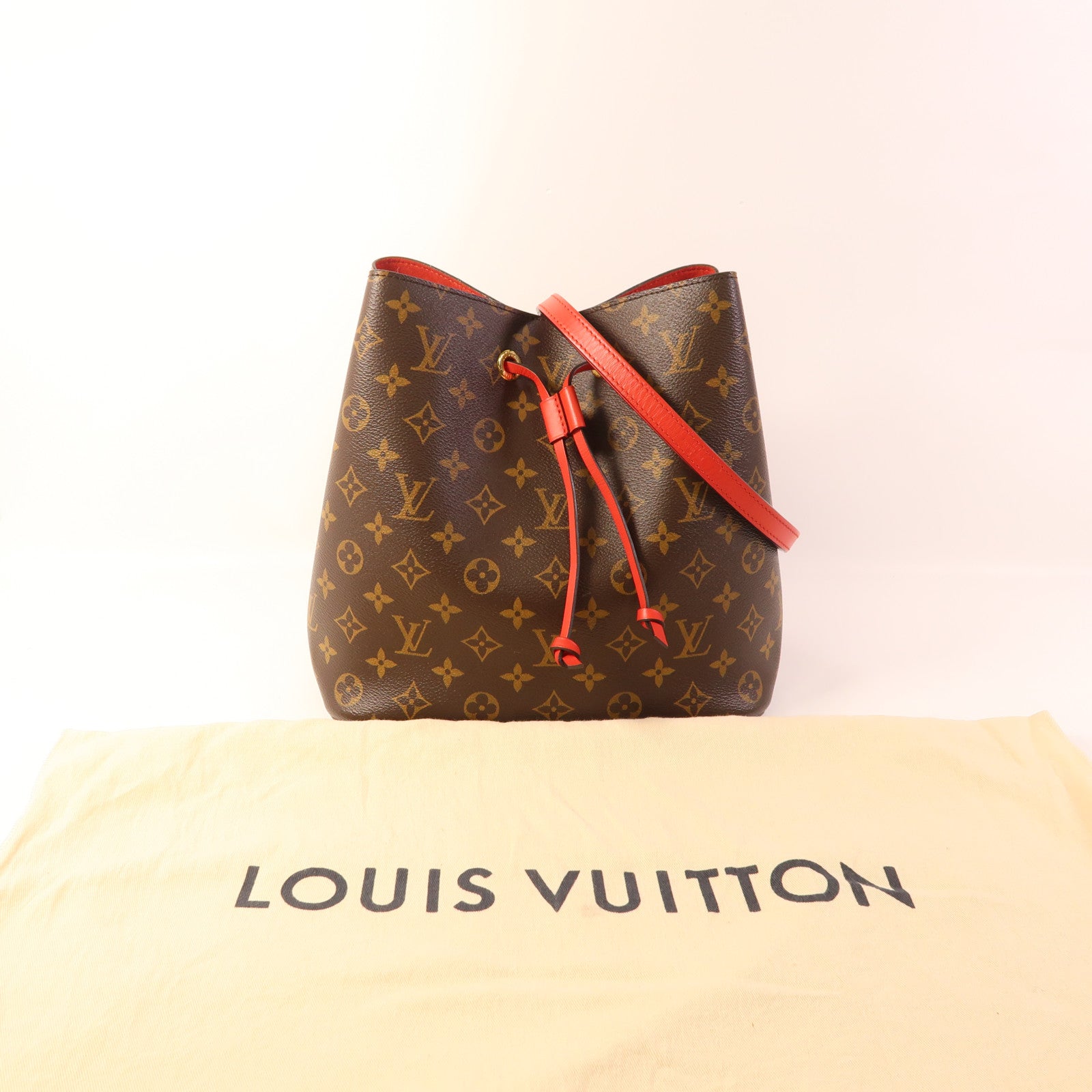 LOUIS VUITTON Monogram Neo Noe Bucket Bag金扣肩背袋Coquelicot