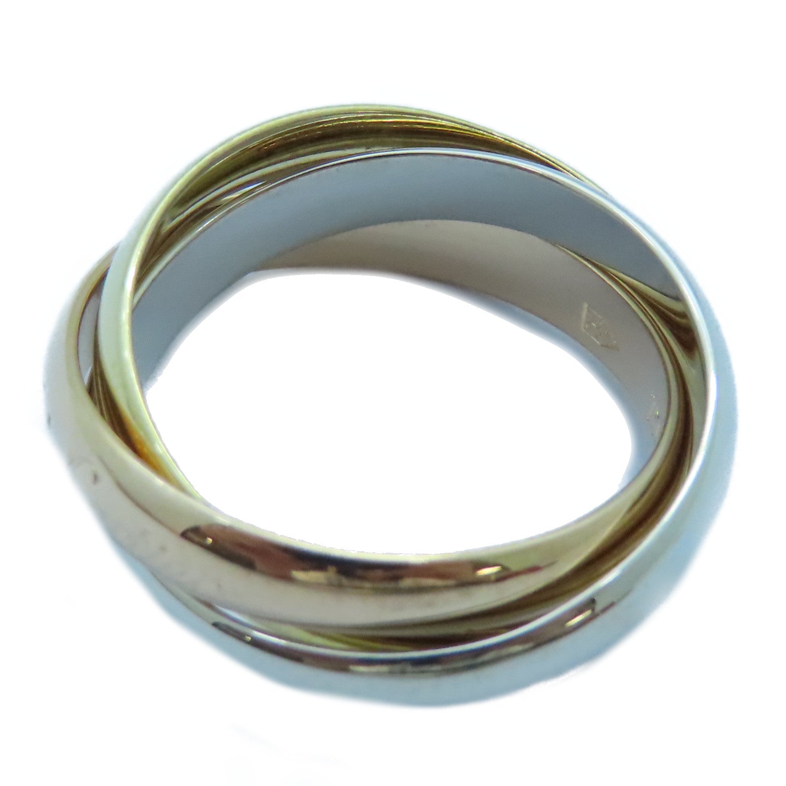 CARTIER 18K黃金/白金/玫瑰金Trinity戒指Cartier#51/US#6