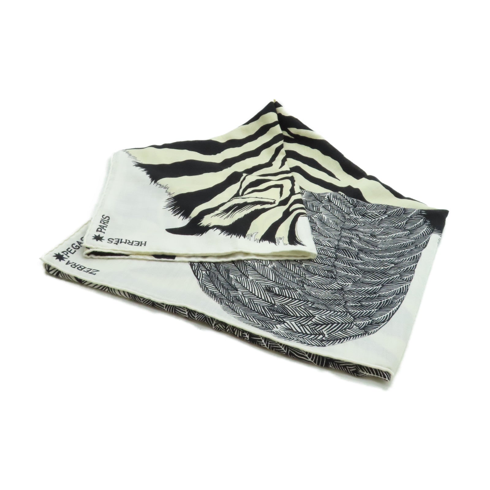 HERMES 【激減優惠】羊絨/絲質Scarf圍巾白色/深藍色