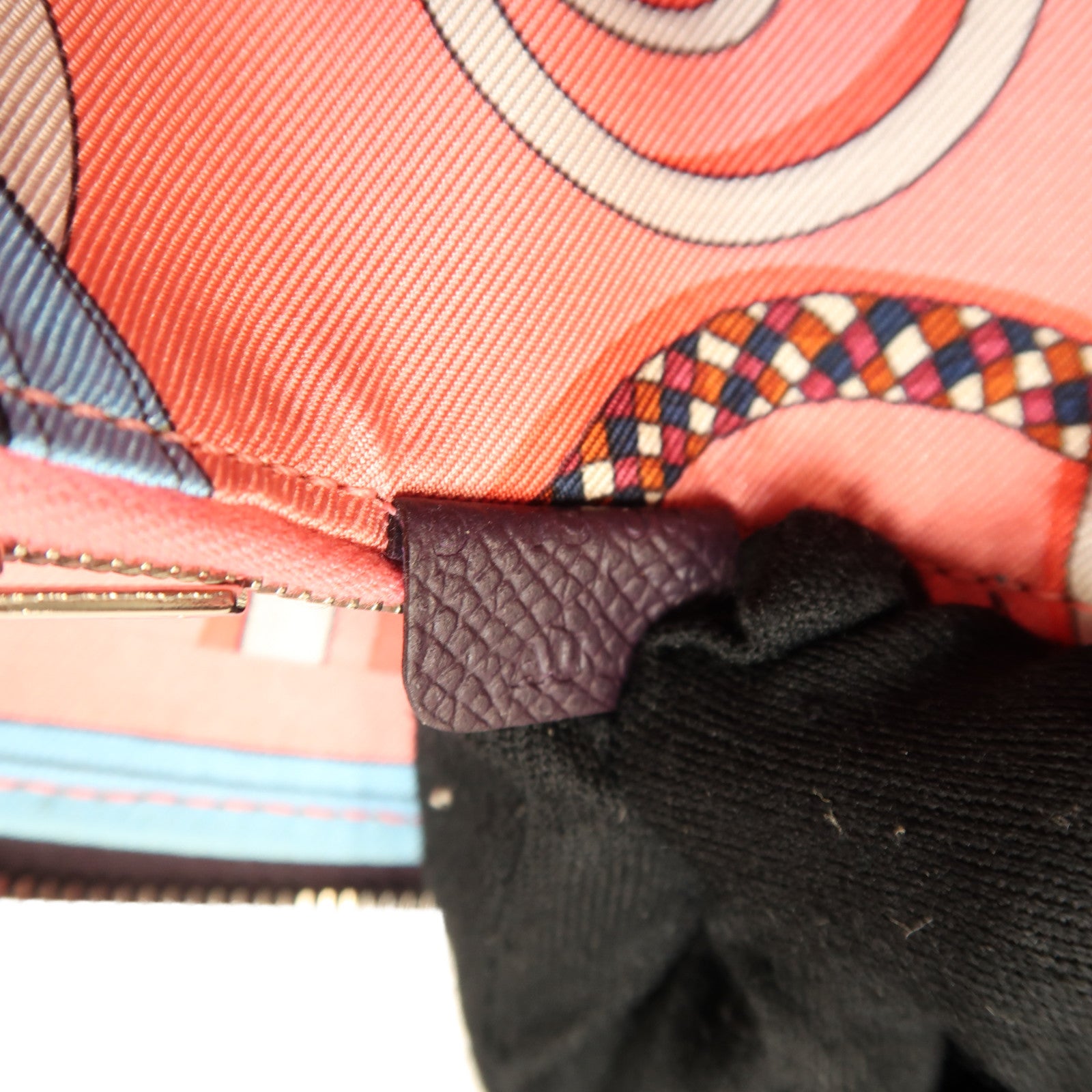 HERMES Epsom皮革Silk-In Compact Zipper Wallet銀扣錢包Cassis/暗紫色