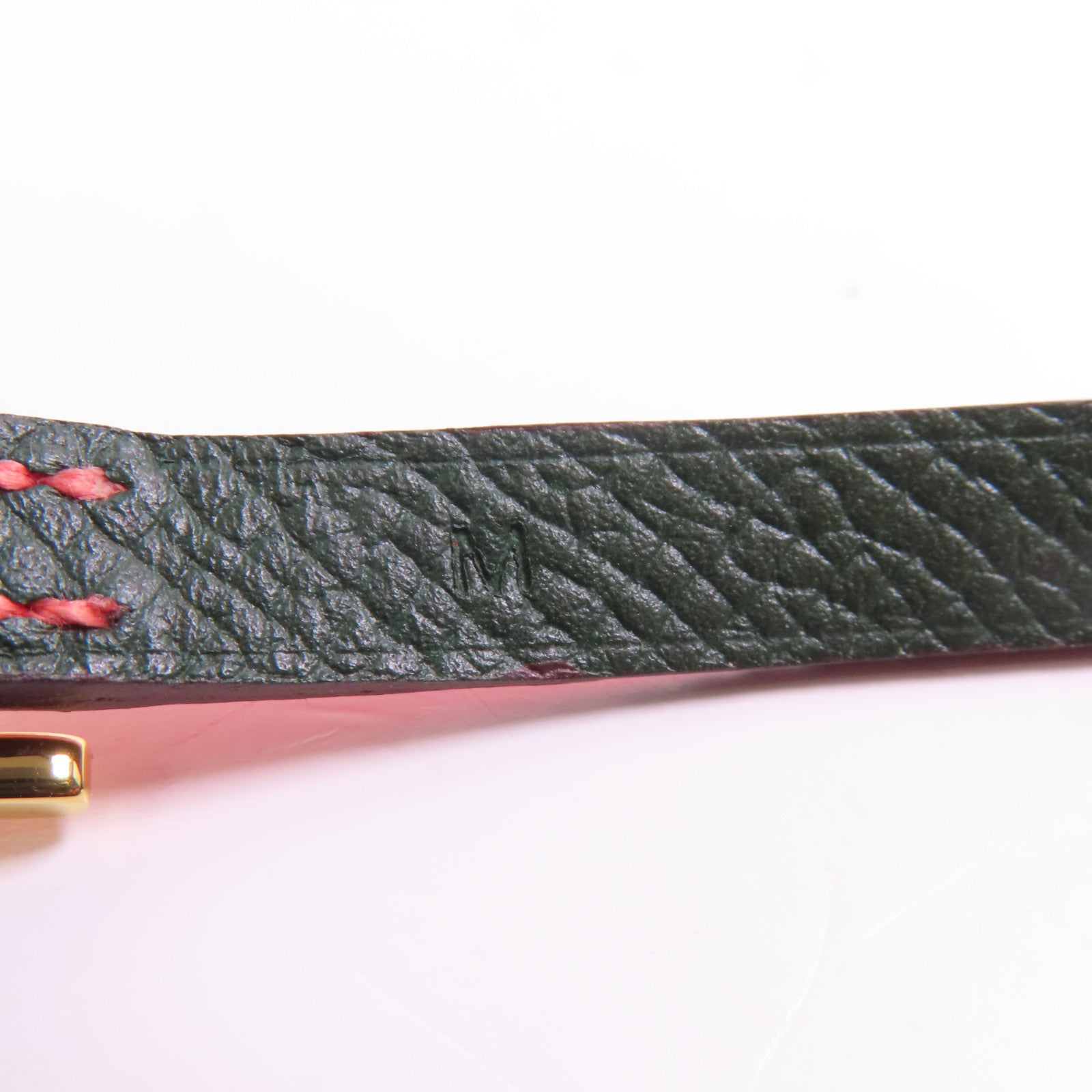 HERMES Epsom皮革Behapi Double Tour金扣手帶Rouge Casaque